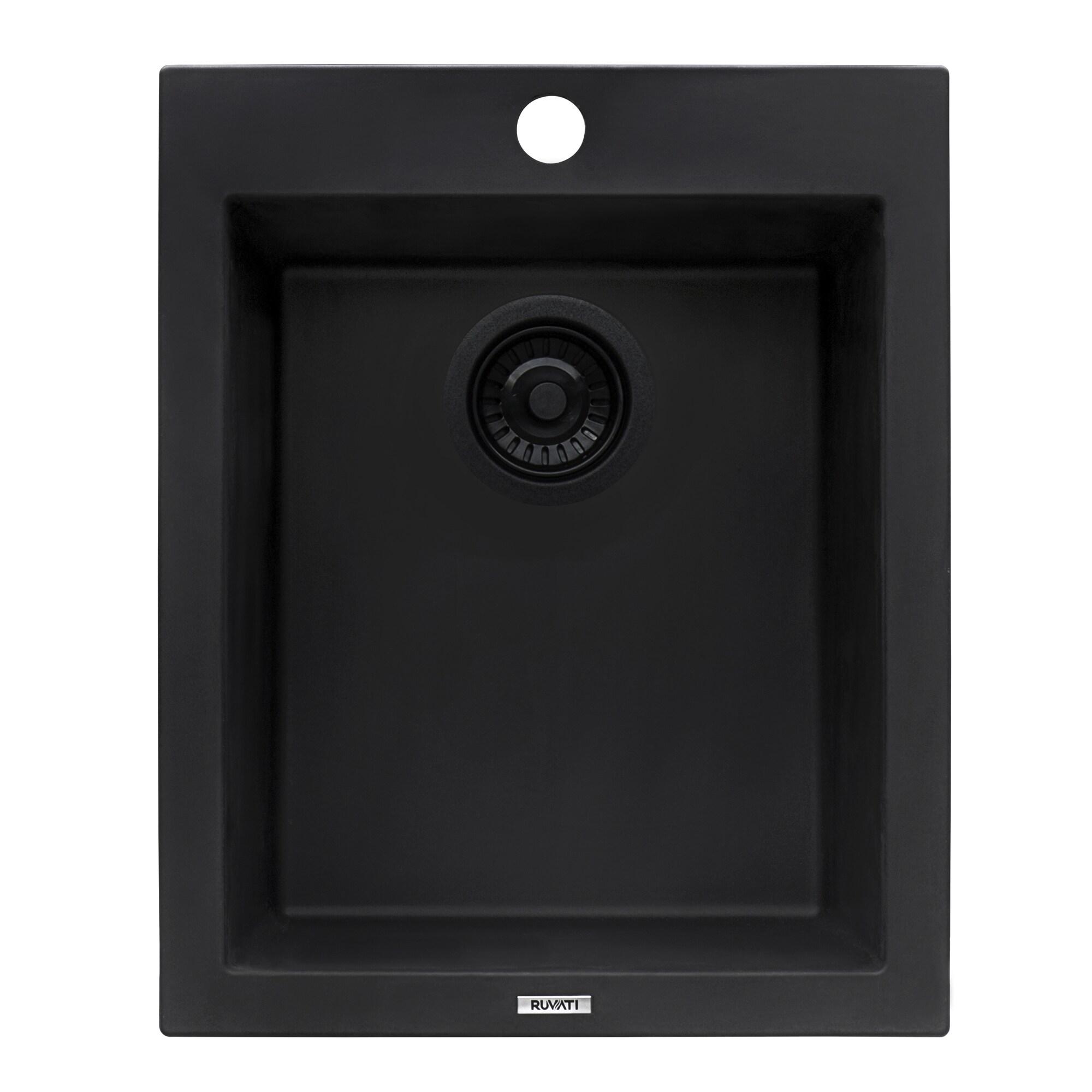 Ruvati 16 x 20 inch epiGranite Drop-in Topmount Granite Composite Kitchen Sink