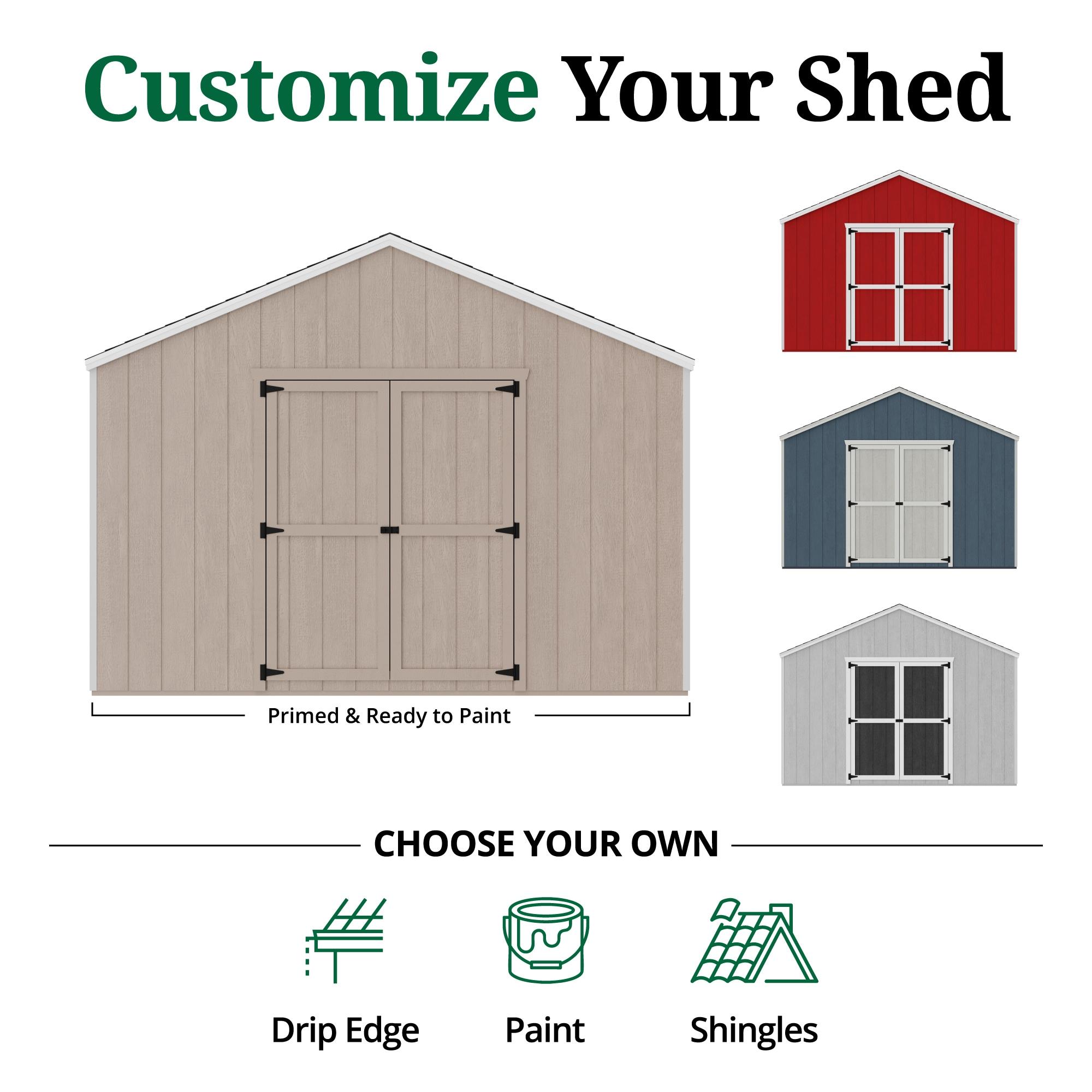 Little Cottage Co. 12x12 Value Gable Shed, Outdoor Wood Storage Do-It-Yourself Precut Kit