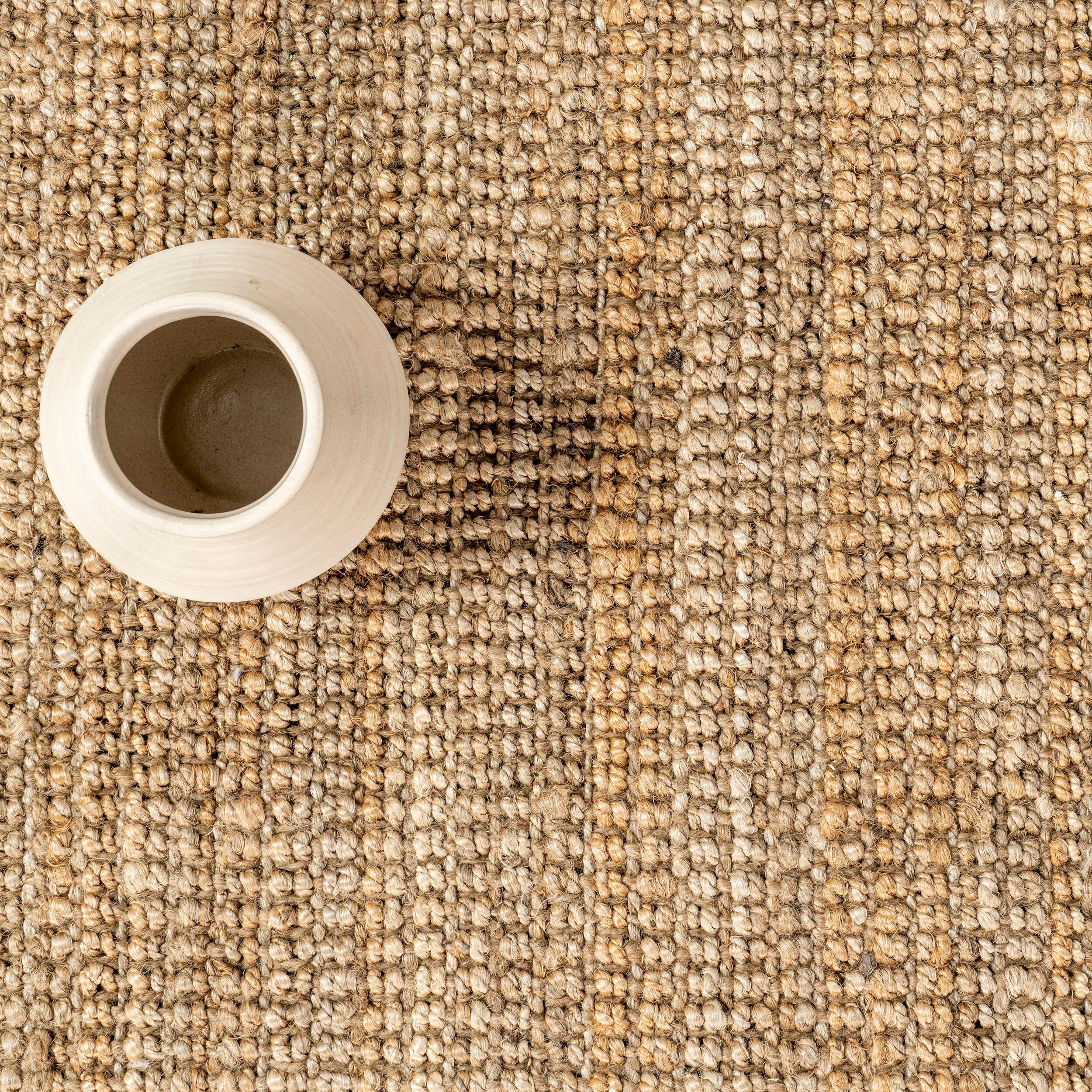 Nuloom Ashli Solid 6x9 Jute Indoor Area Rug for Dining Room Rug Neutral Rug Living Room Rug Kitchen, Natural