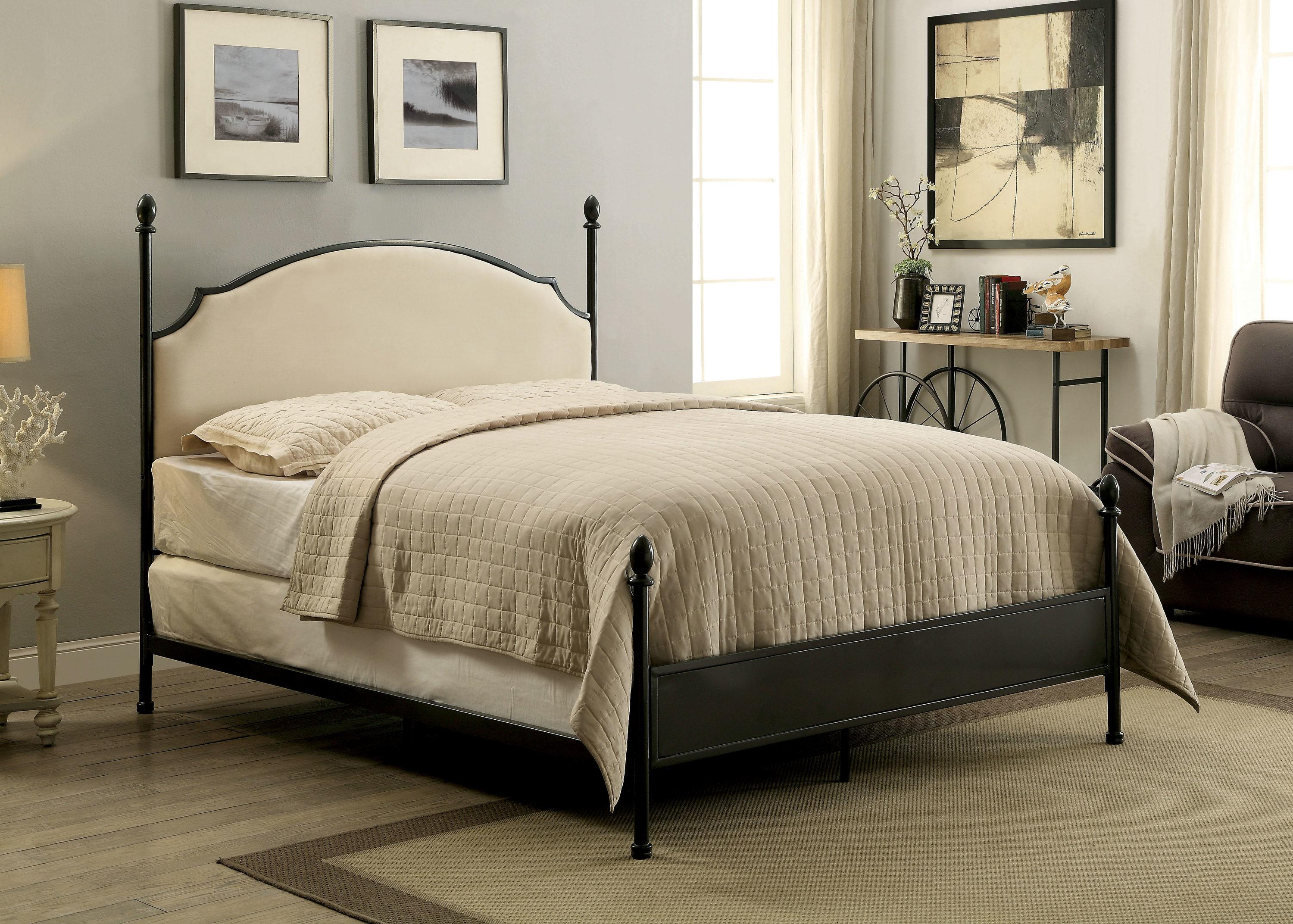 Blakesburg Upholstered Metal Four Poster Bed
