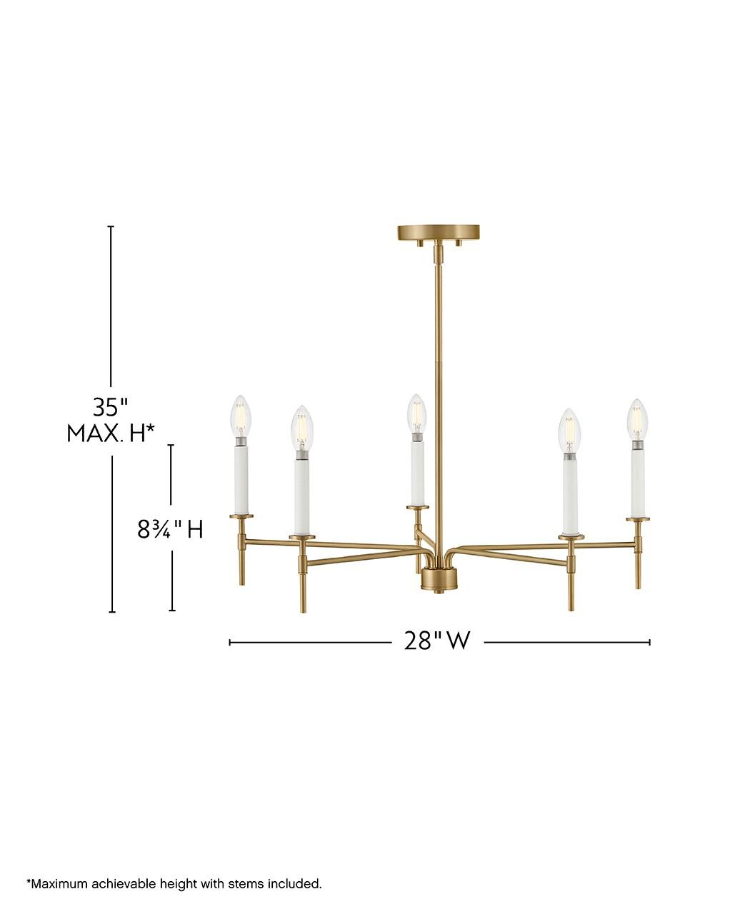 Lark Hux 5-Light Exposed Candle Bulb Chandelier Pendant