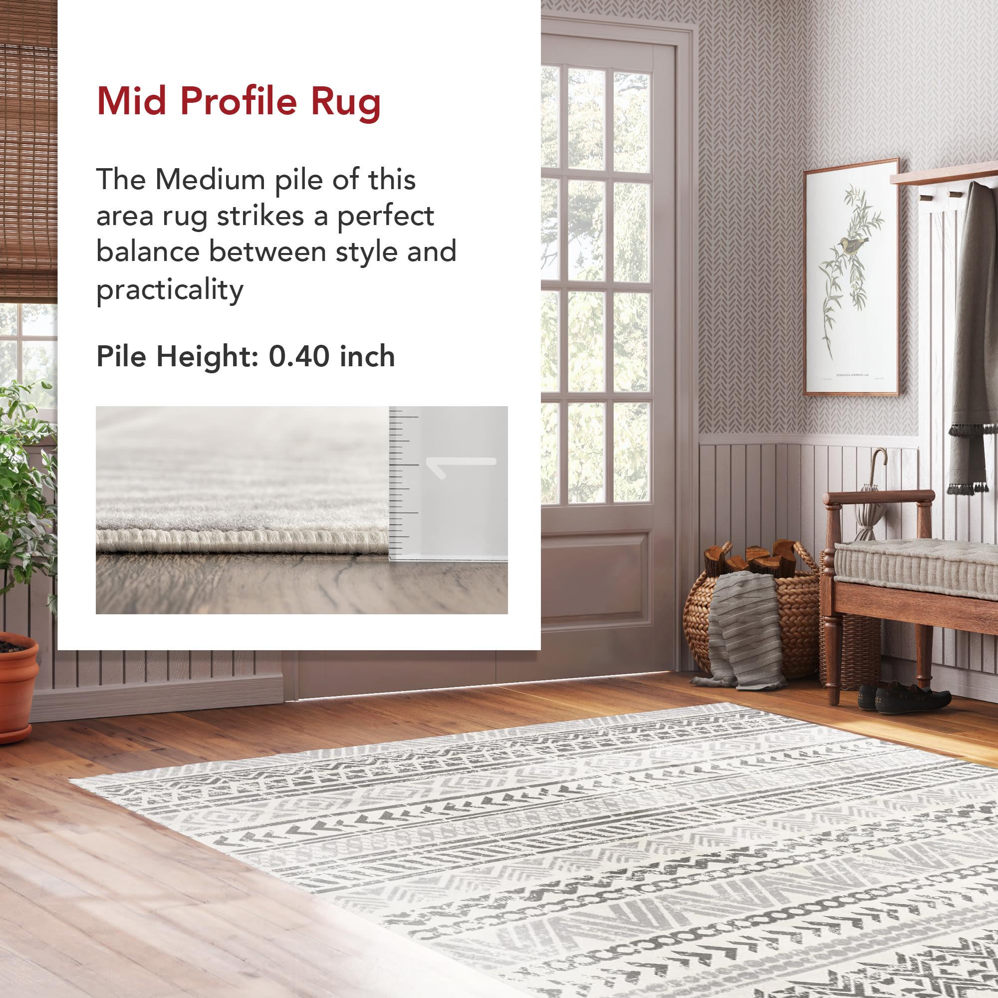Nuloom Chloe Geometric 5x8 Indoor Area Rug for Living Room Bedroom Dining Room Kitchen, Light Grey/Ivory