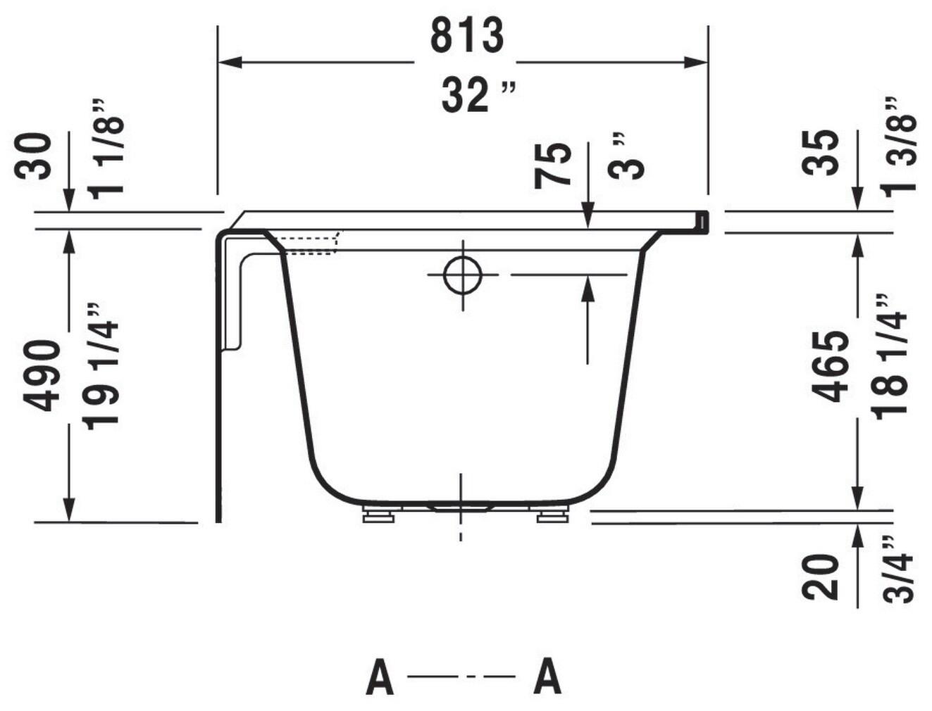 Architec 66" x 32" Alcove Bathtub