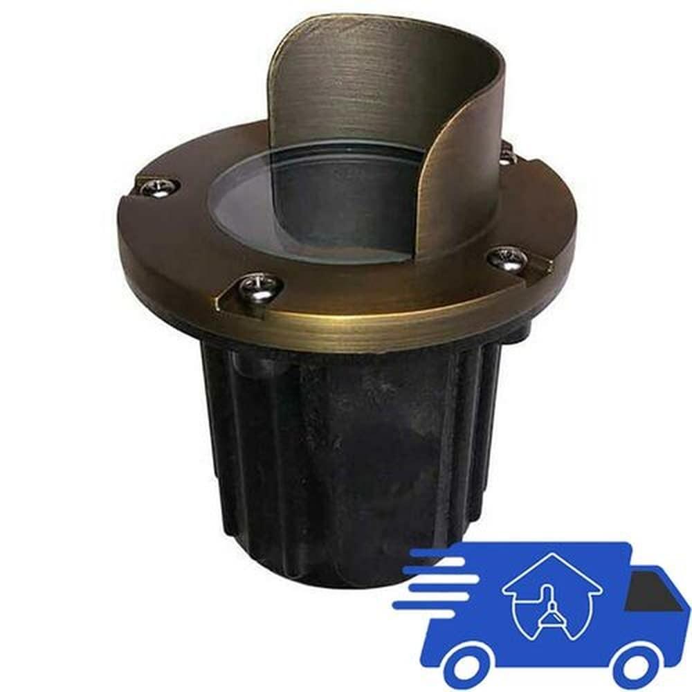 AQ Lighting 5" Metal & Composite Well Light with Angle Shield Cover in Bronze