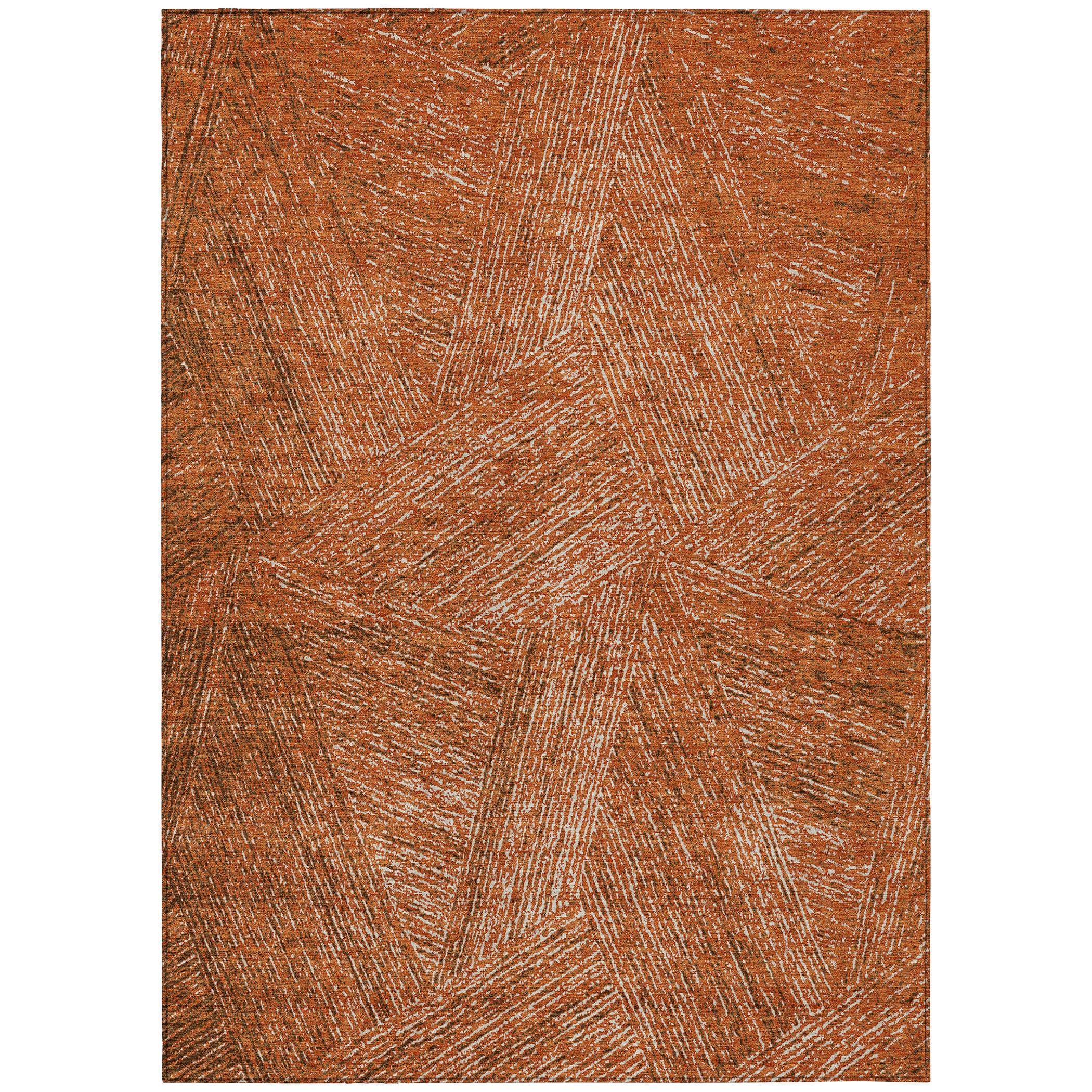 Addison Copper Rectangular Machine Washable Synthetic Rug