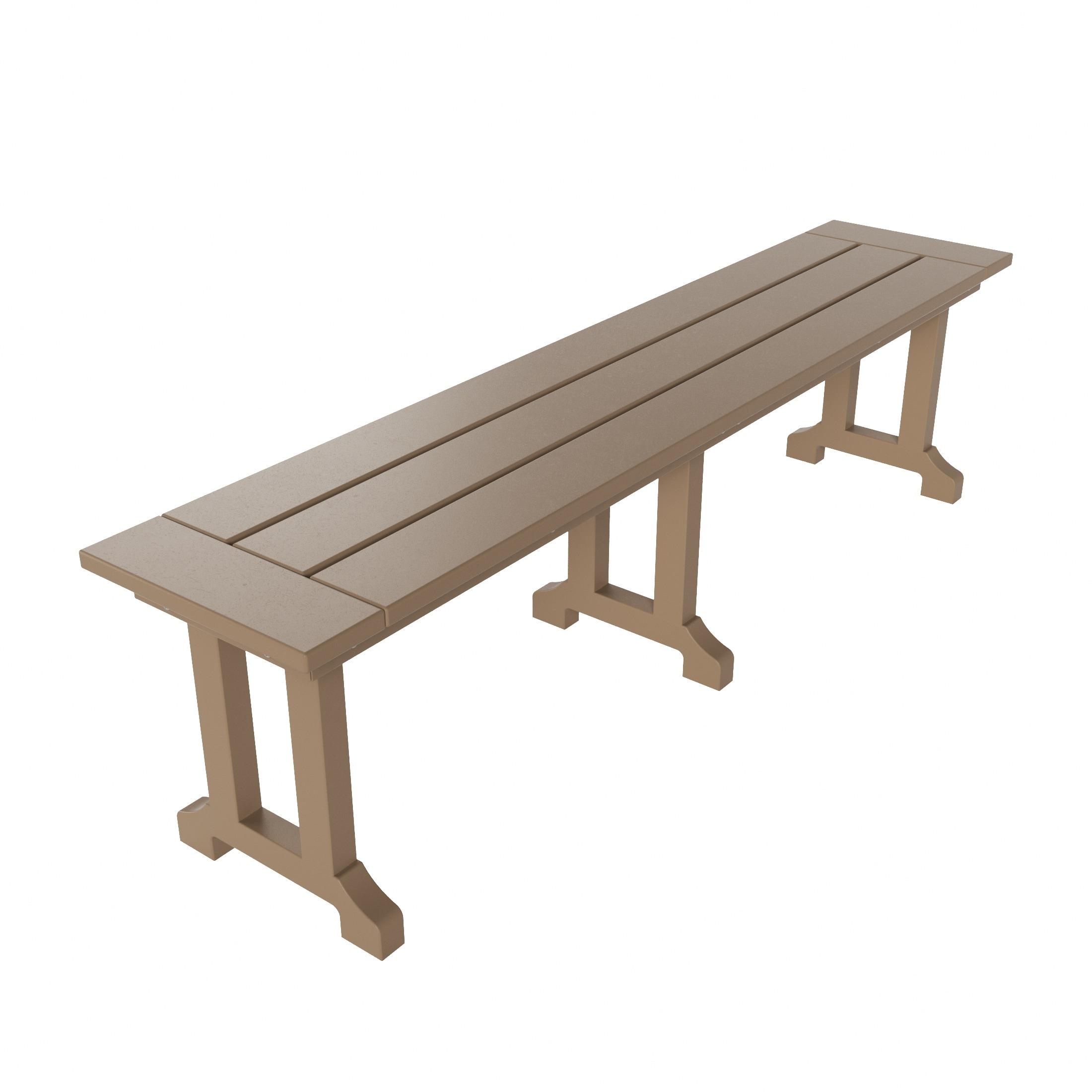 Polytrends  Laguna Hdpe All Weather Outdoor Patio 65" Bench Weathered Wood