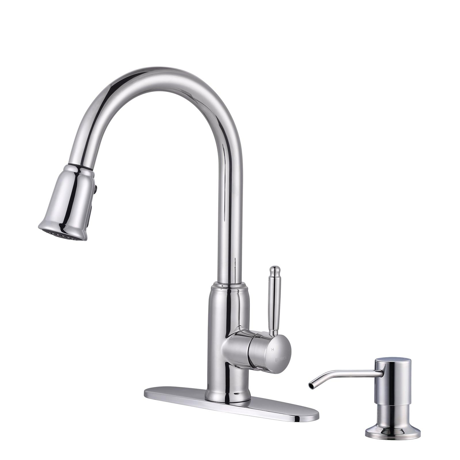 WOWOW WOWOW Pull Down Kitchen Faucet with Soap Dispenser 2310101C-S
