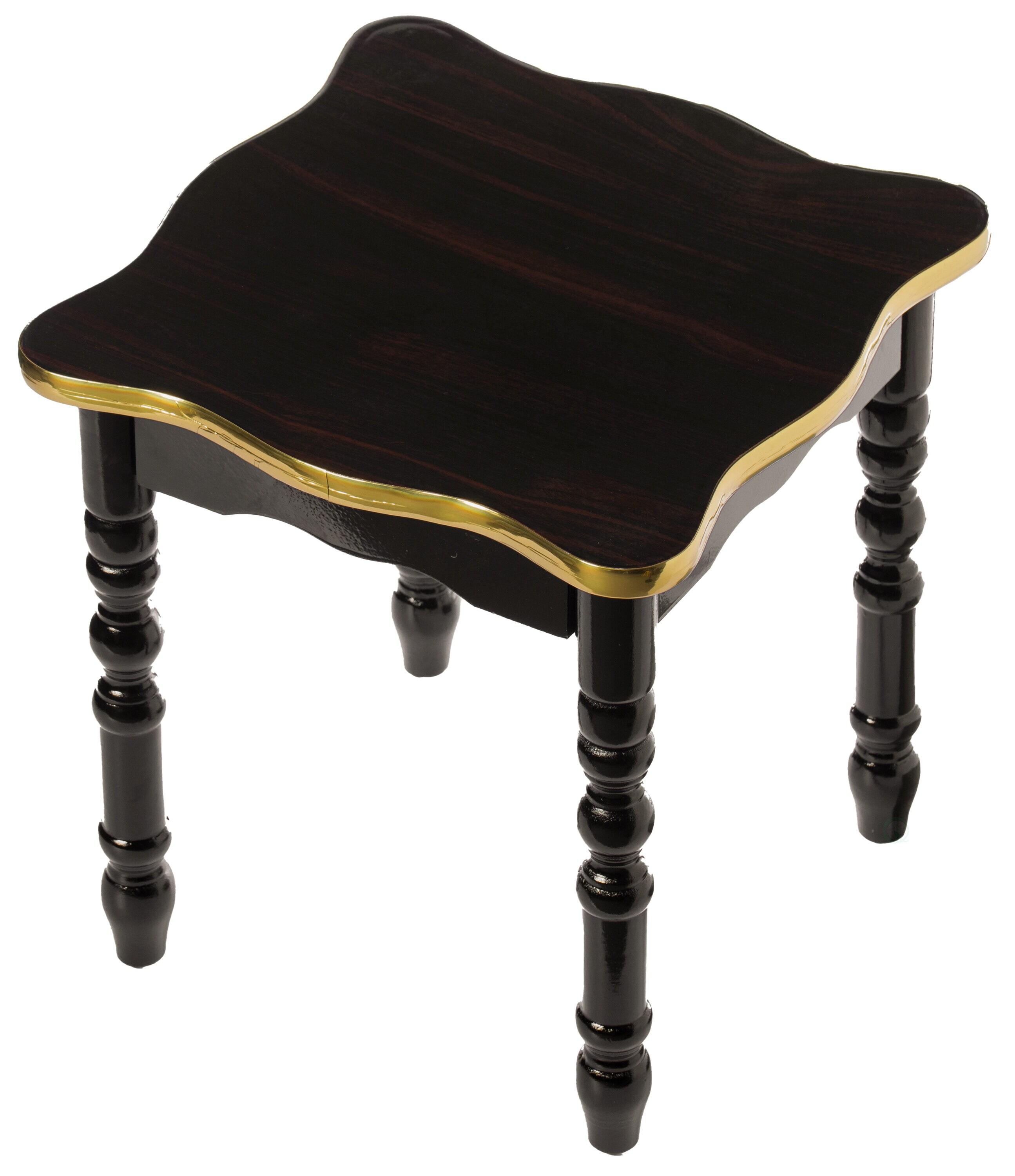 Fabulaxe Square Wooden Side Table, Living Room Accent End Table, Gold and Brown