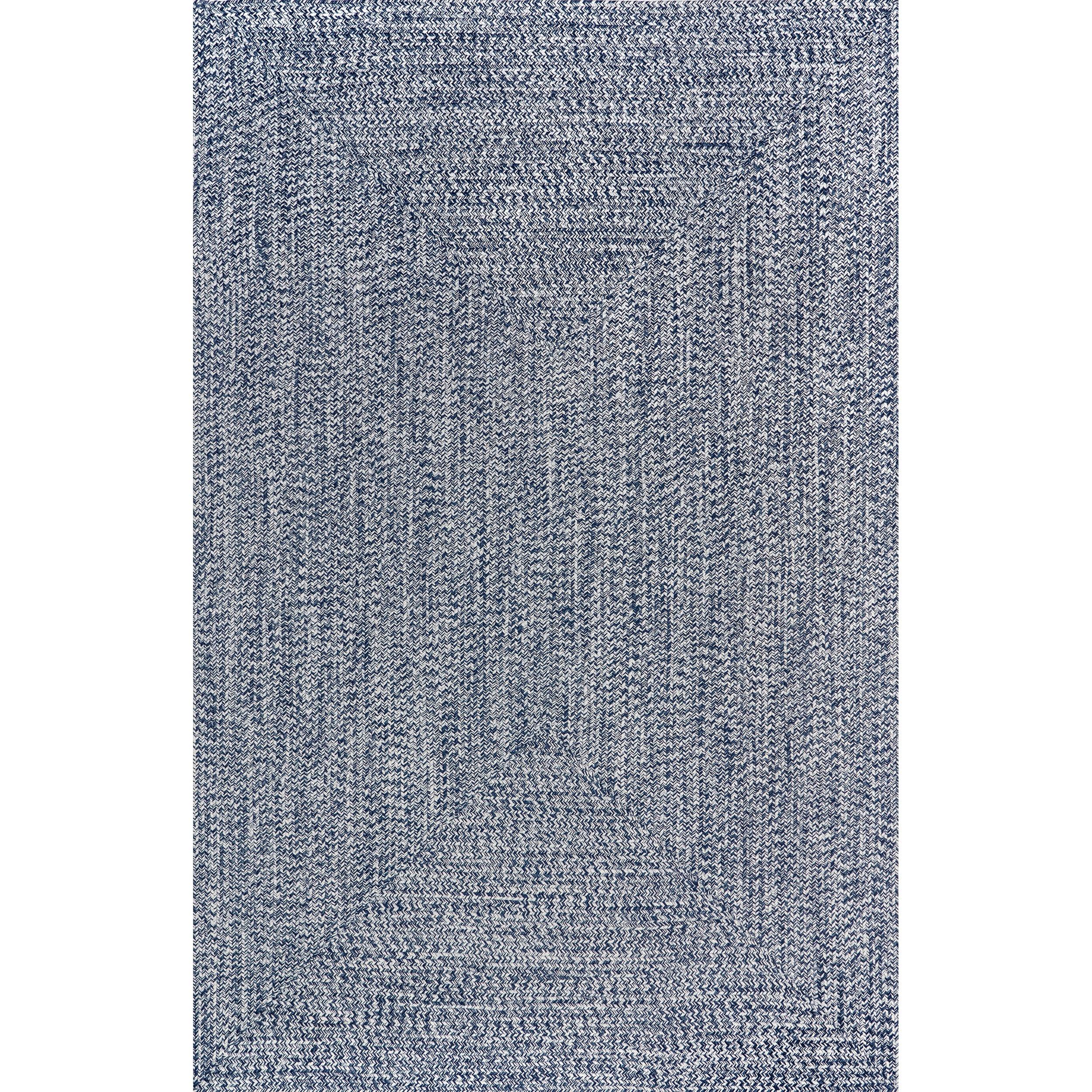 Braided Lefebvre Light Blue 6' x 9' Reversible Synthetic Rug