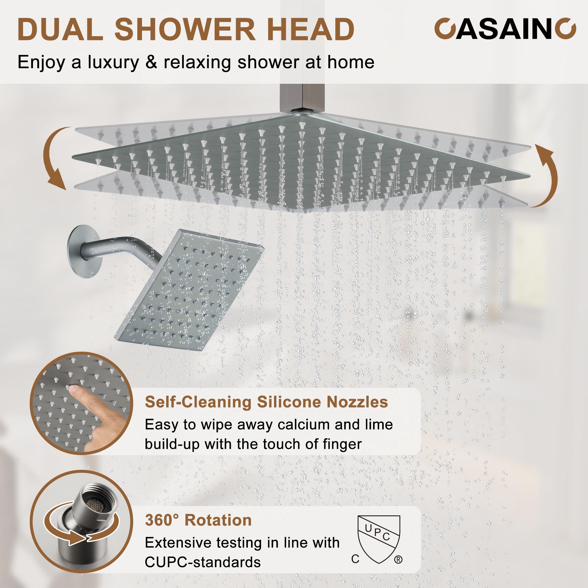 Rainfall Symphony Dual Shower Head Pressure-Balanced Complete Shower System with Digital Display