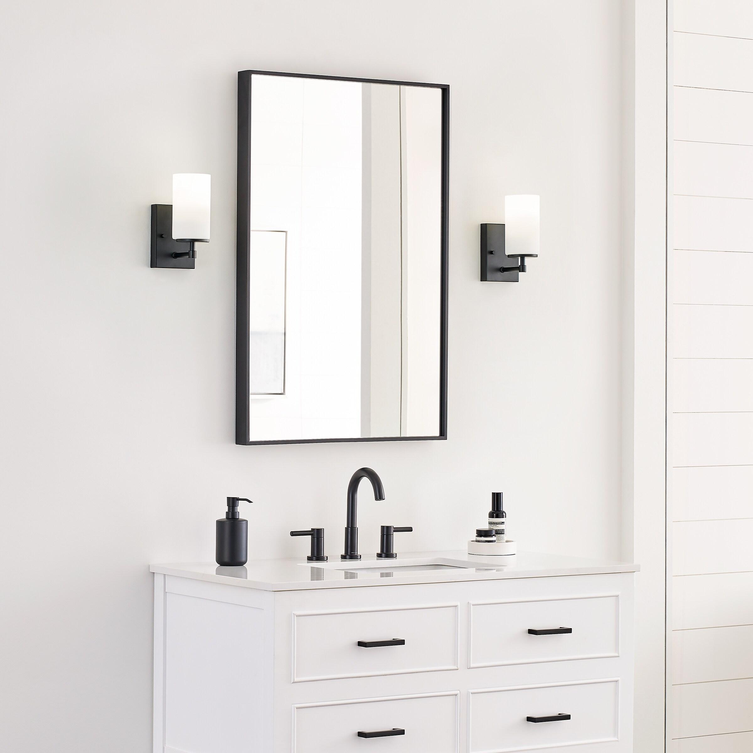 Generation Lighting 1-Light Alturas Contemporary Bath Fixture Wall Lamp Midnight Black 4124601-112 | Bathroom Light Fixture for Home Decor | Wall Sconce Vanity Light Fixture and Bathroom Accessory