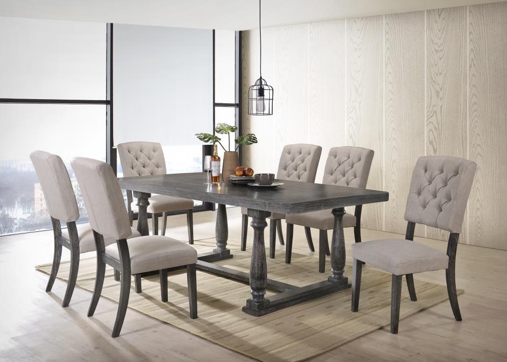 Acme Bernard Dining Table in Weathered Gray Oak Indoor