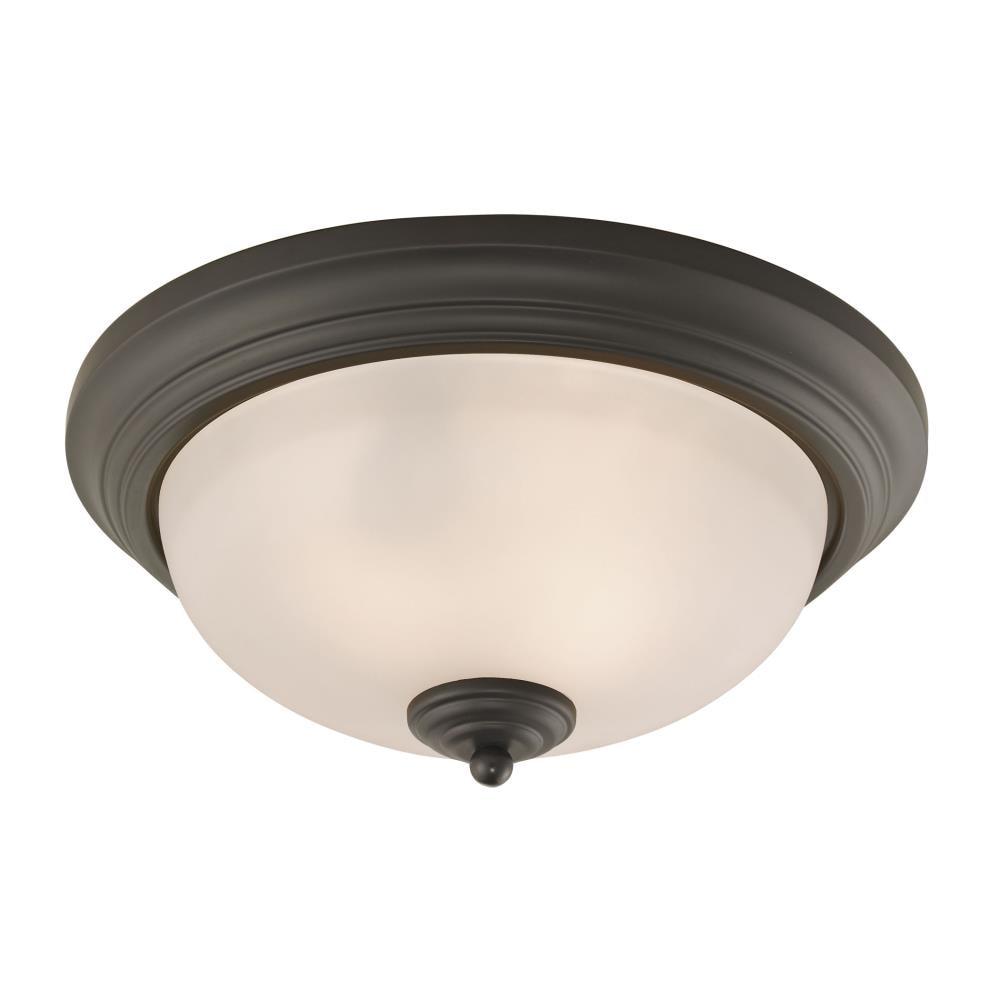 Huntington 13" Oil Rubbed Bronze Flush Mount with Frosted Glass