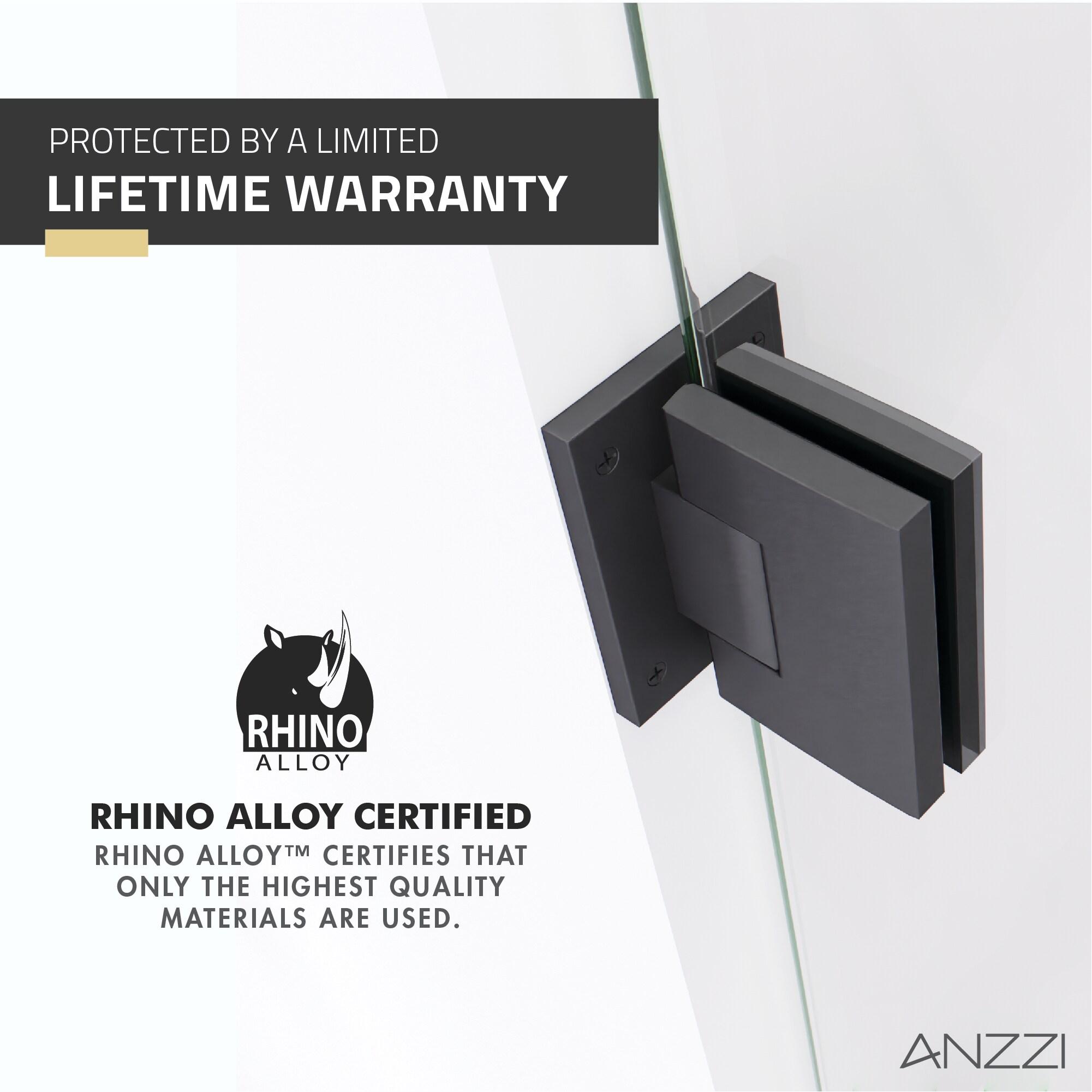 ANZZI SD-AZ09-02GB ANZZI Passion Series 30 In. X 72 In. Frameless Hinged Shower Door With Stainless Steel Handle In Gunmetal
