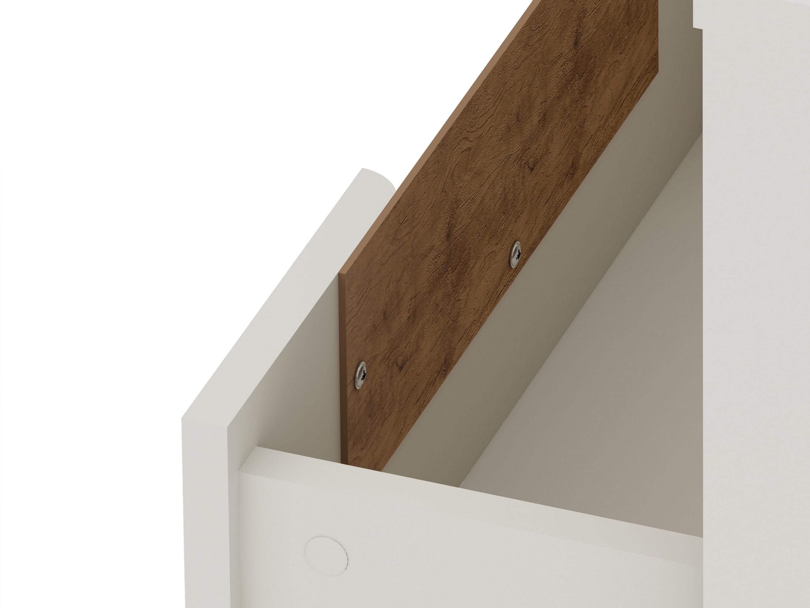 Set of 2 Rockefeller 2 Drawer Nightstands Off White - Manhattan Comfort: Modern Splayed Metal Legs, MDF