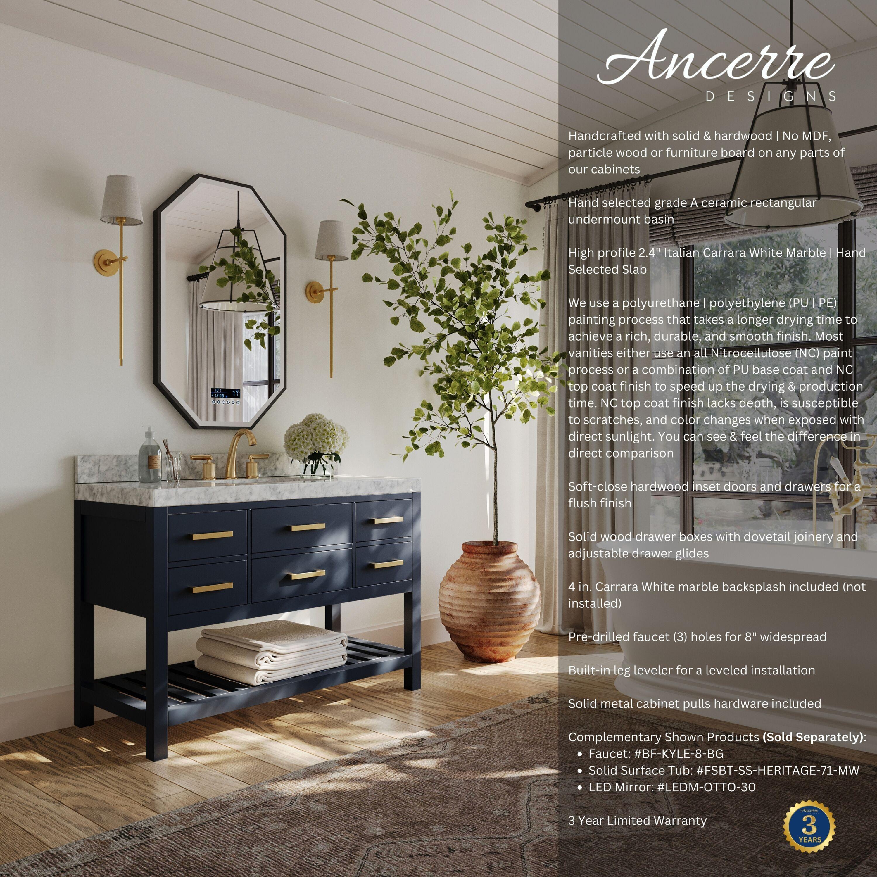 Ancerre Designs Elizabeth 48" Wood Bathroom Vanity Set in Heritage Blue