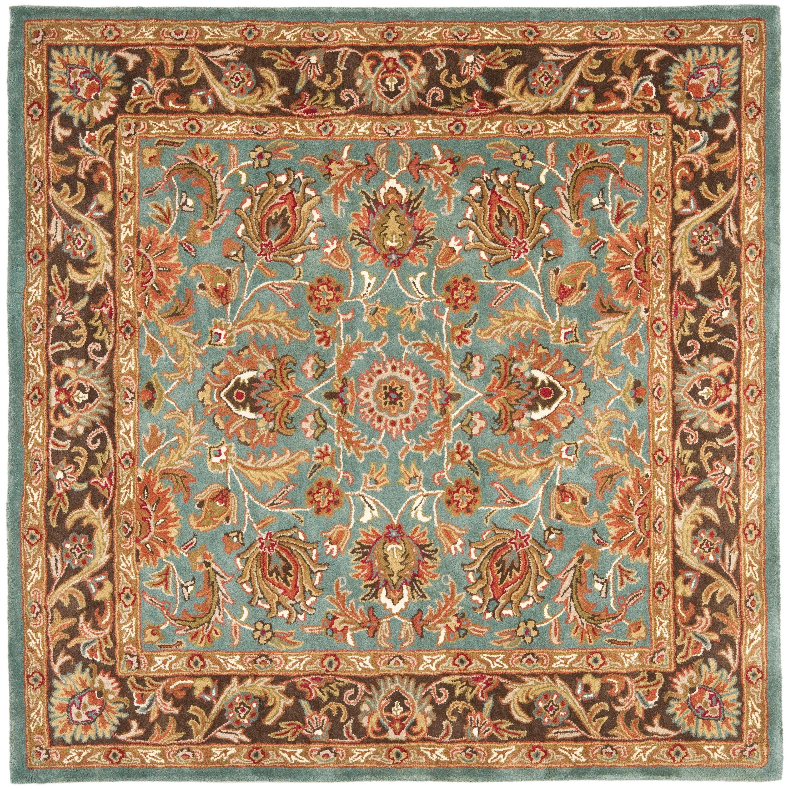Heritage HG812 Hand Tufted Area Rug - Blue/Brown - 8'x8' - Safavieh.