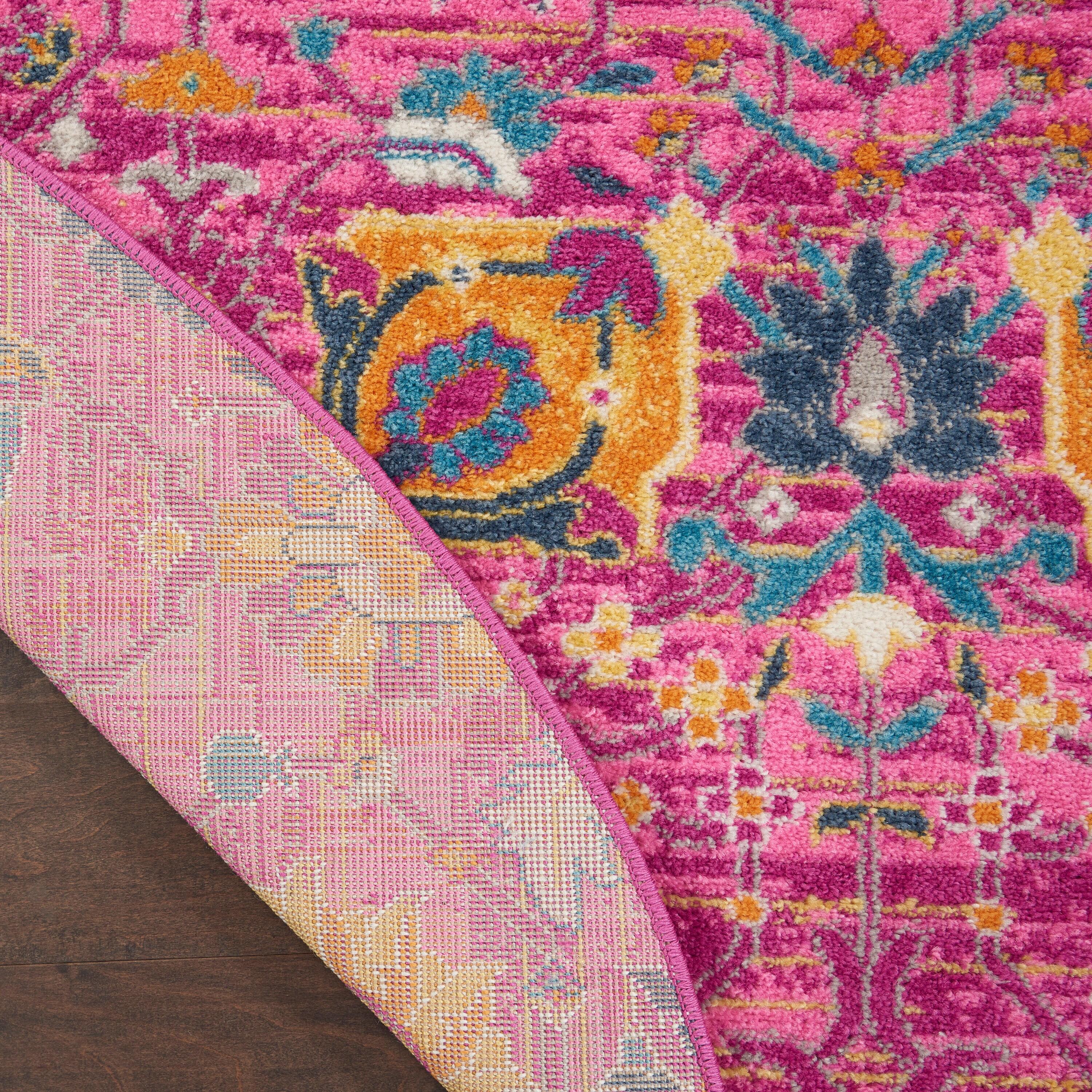 Nourison Passion Bohemian Indoor Rug Fuchsia 5' x Round