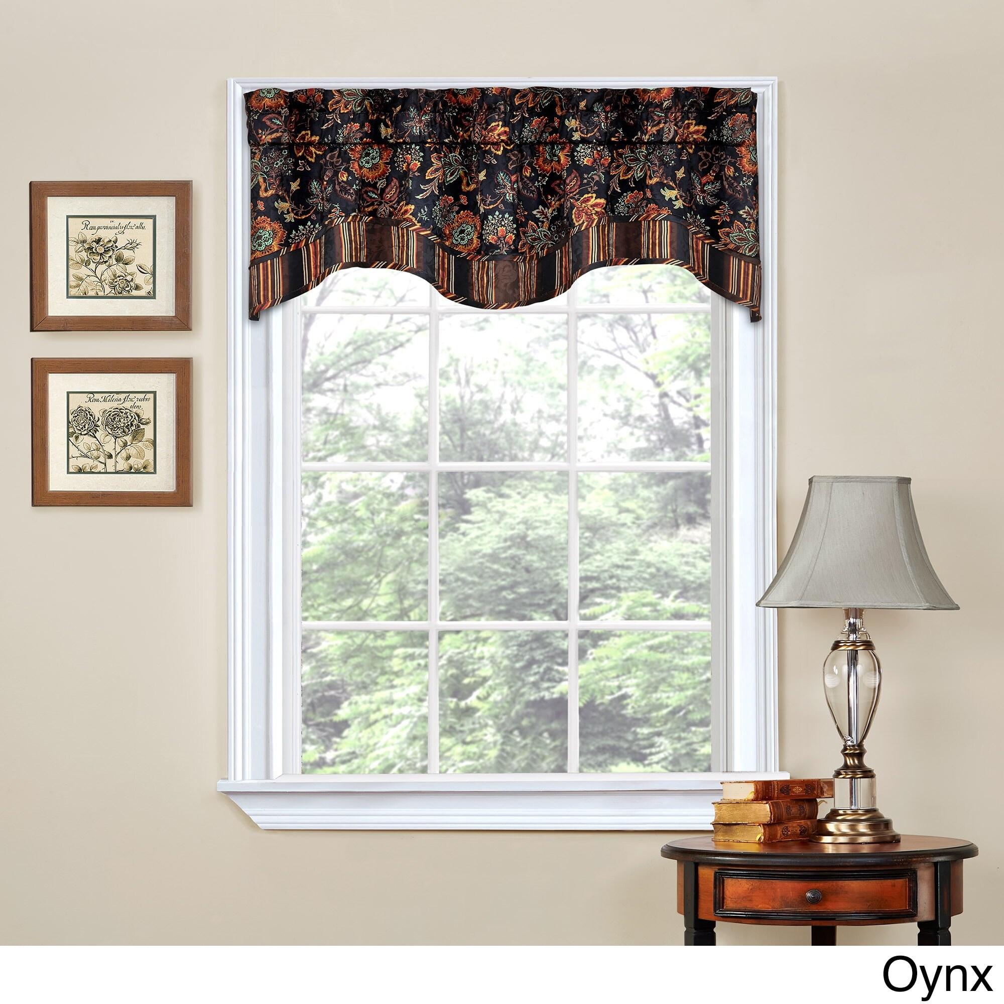 Waverly Traditional Floral Rod Pocket Semi-Sheer Valance, 52" x 18