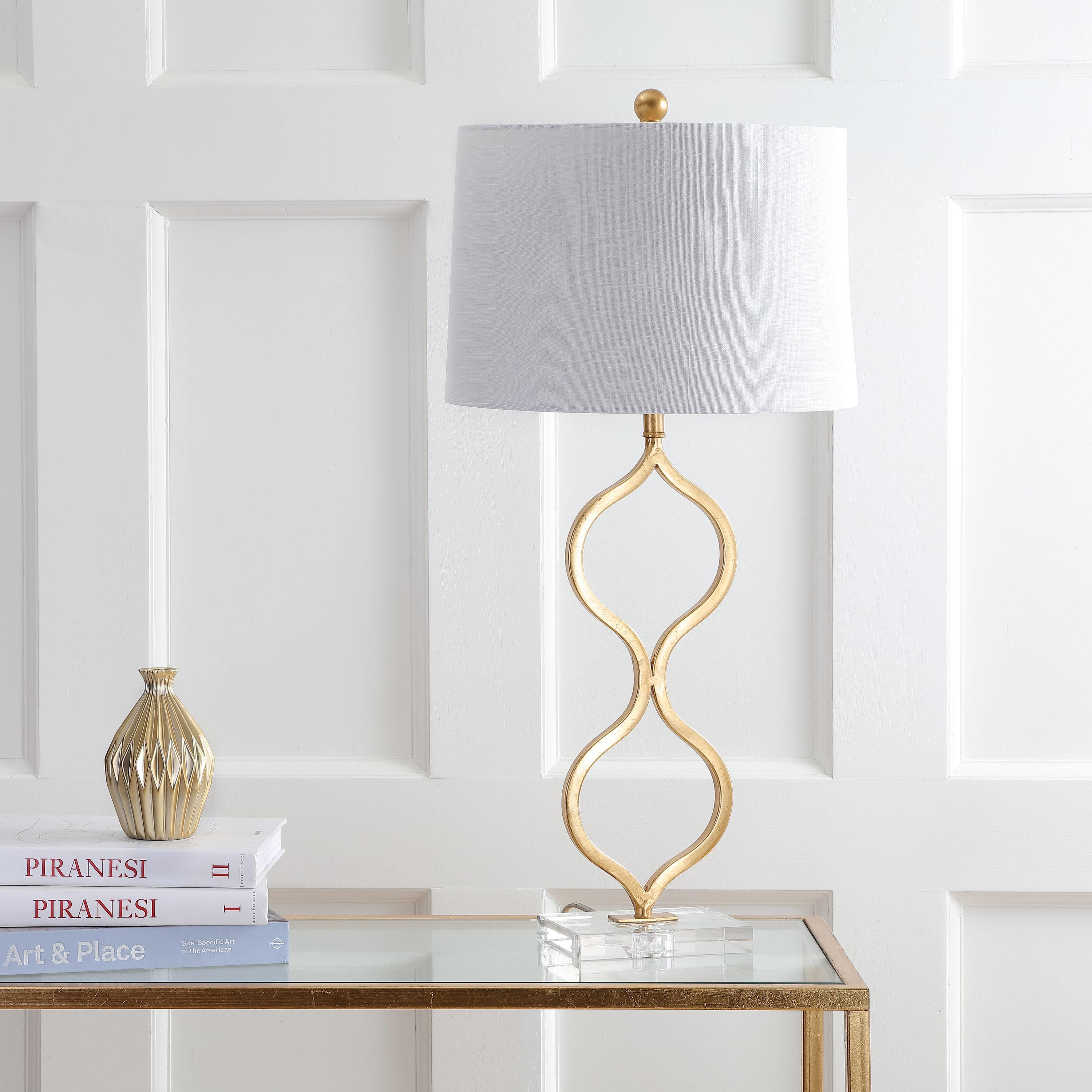 Levi 31.5" Metal/Crystal LED Table Lamp, Gold Leaf