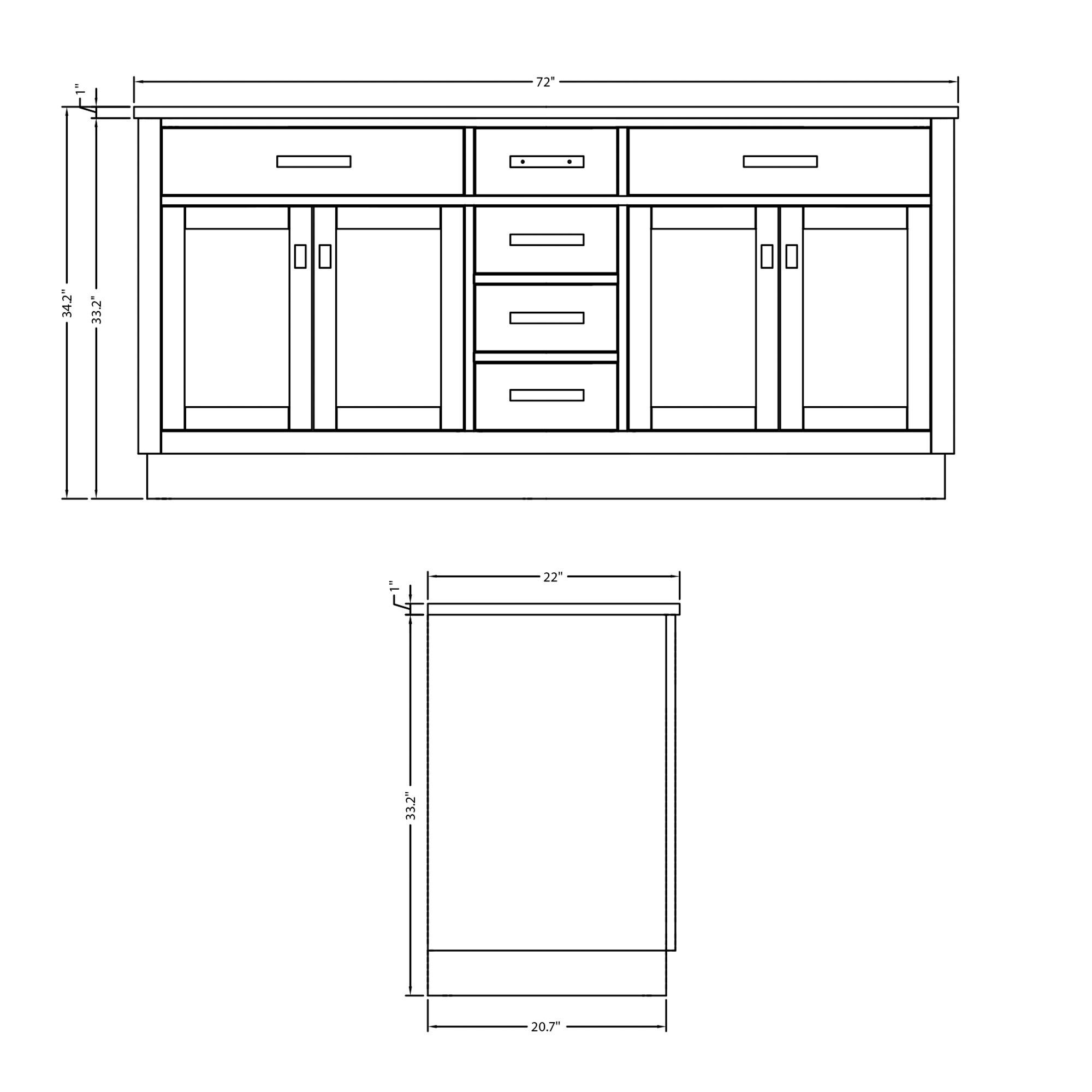 Hartford 72" Carrara White Marble Countertop Bath Vanity in Pure White with Faucet