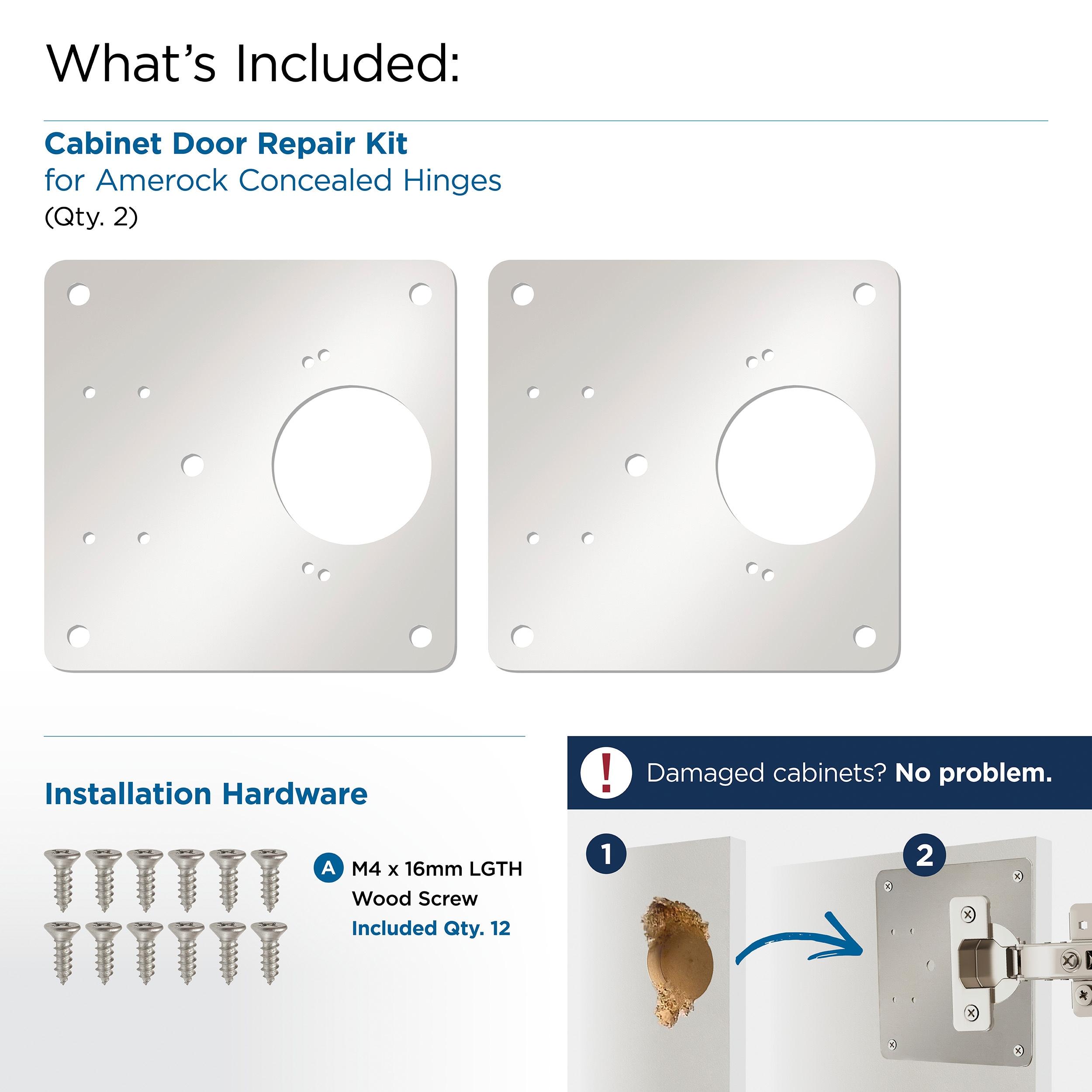 Satin Nickel Steel Cabinet Hinge Repair Plates