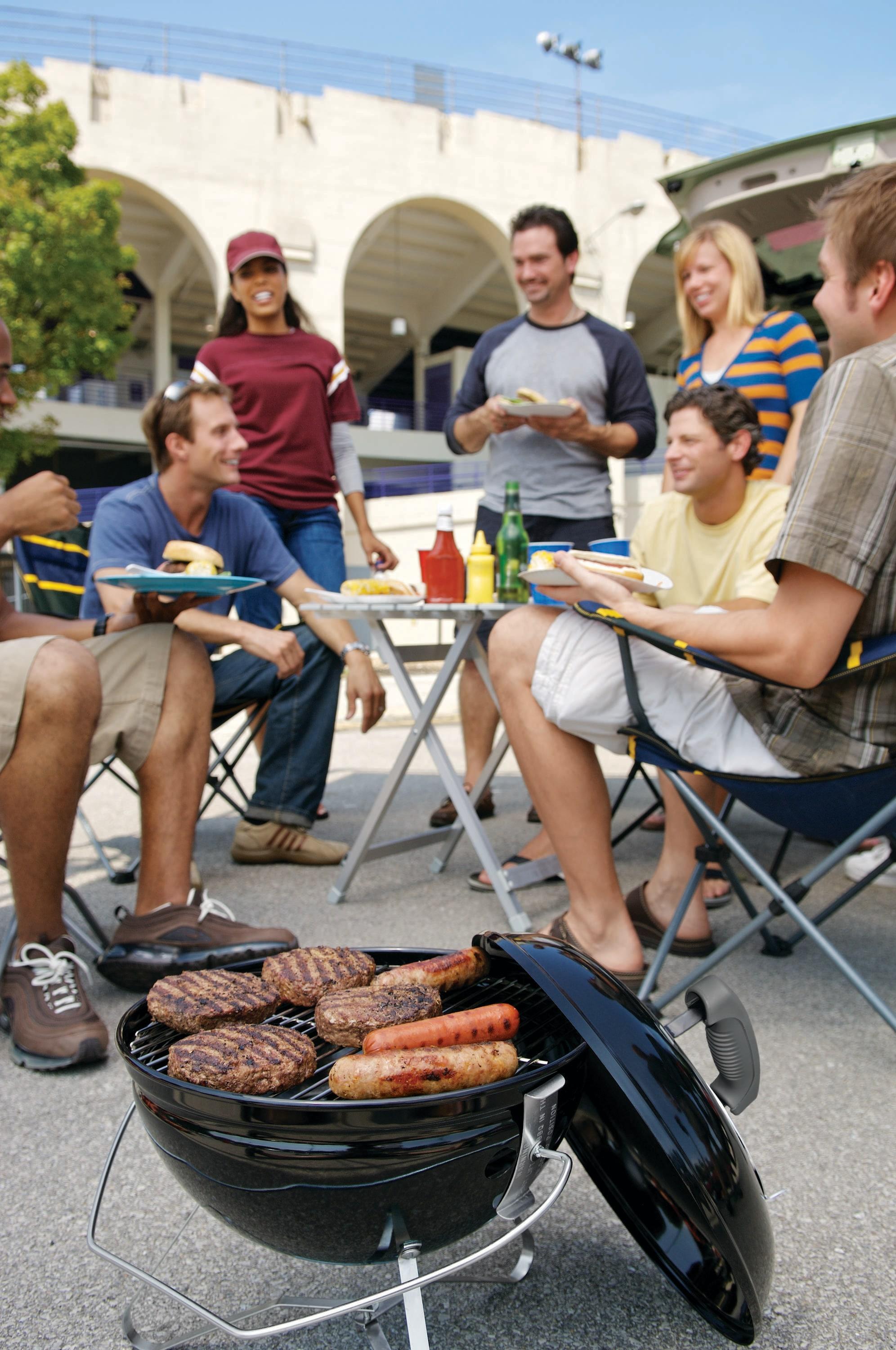 Slate Blue 14-Inch Portable Charcoal Kettle Grill