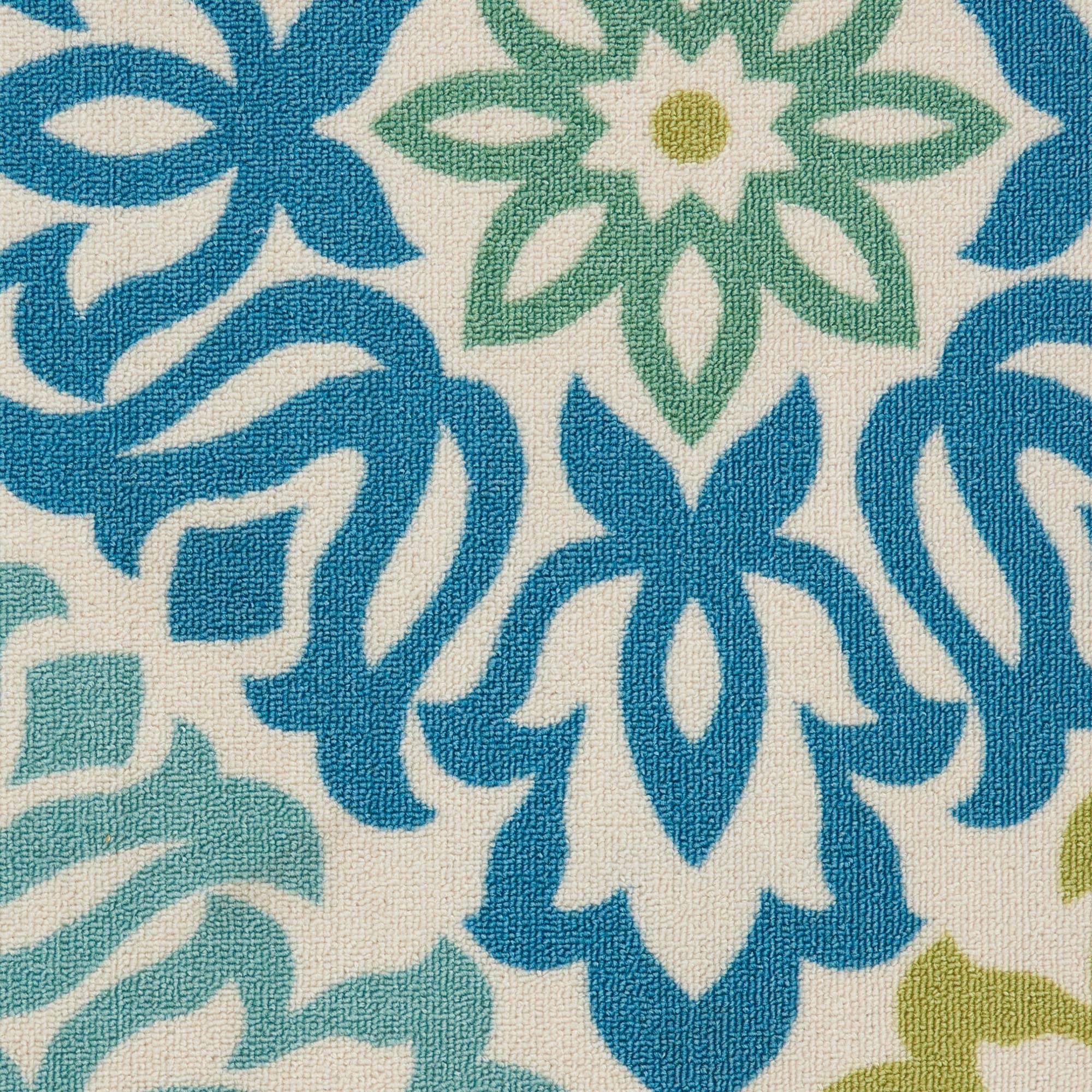 Waverly Sun & Shade "Sweet Things" Marine Indoor/Outdoor Area Rug by Nourison SND23 7'9" x 10'10"