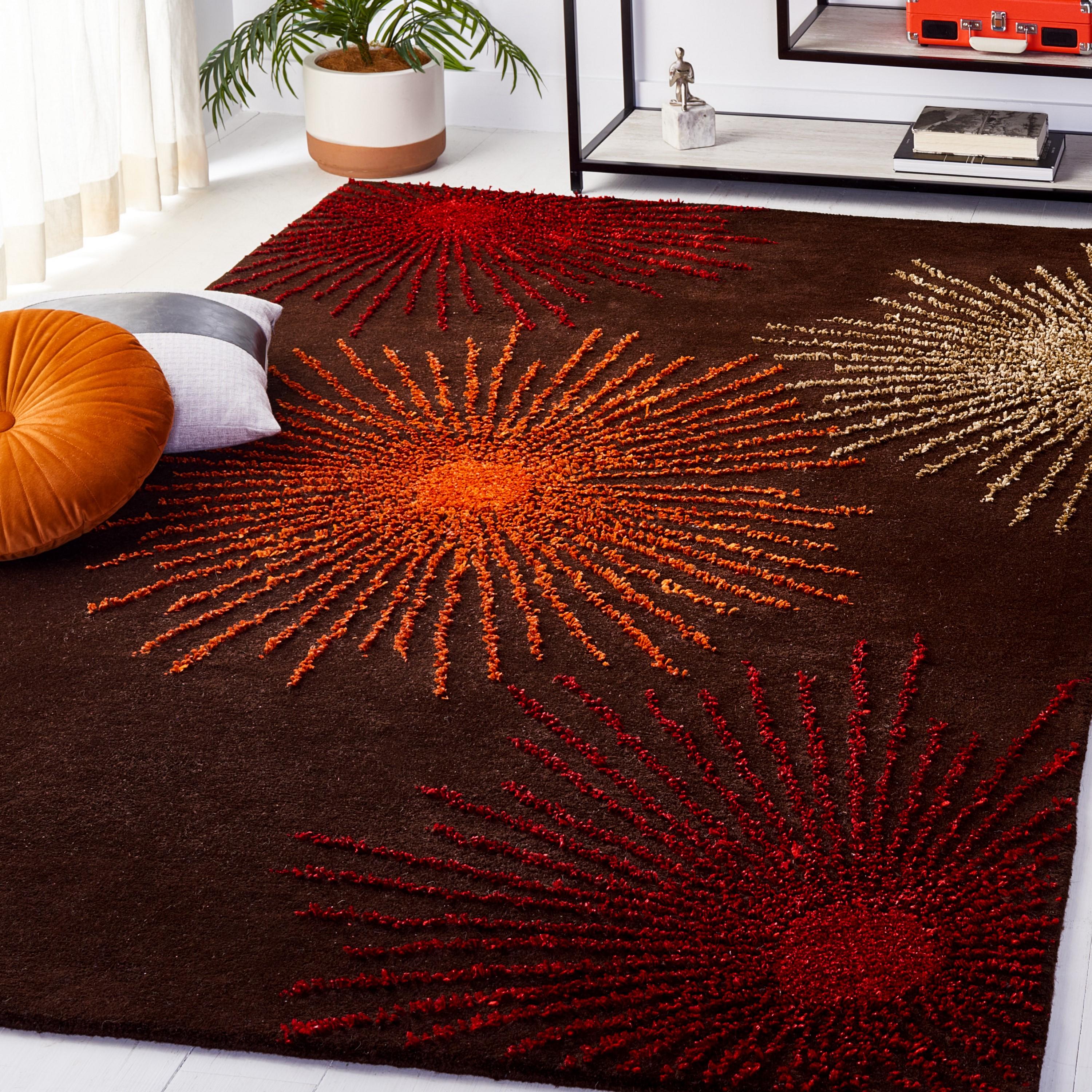 Soho SOH712 Hand Tufted Area Rug - Brown/Multi - 8'x8' - Safavieh.