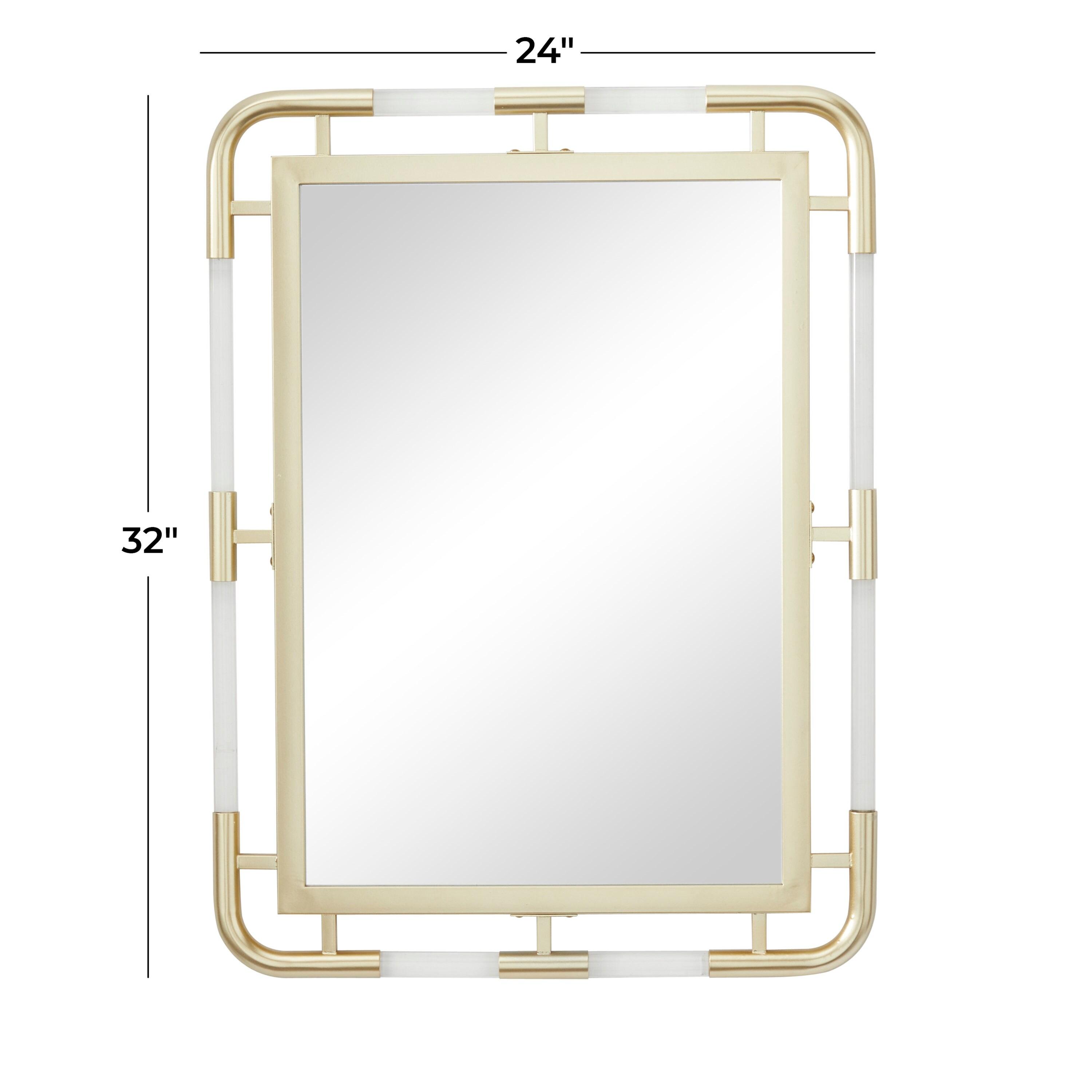 CosmoLiving by Cosmopolitan 24" x 32" Gold Wall Mirror with Acrylic Details