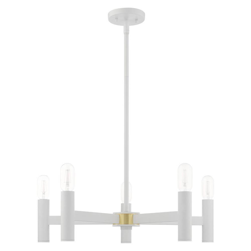 Livex Lighting Copenhagen 5 - Light Chandelier in  White