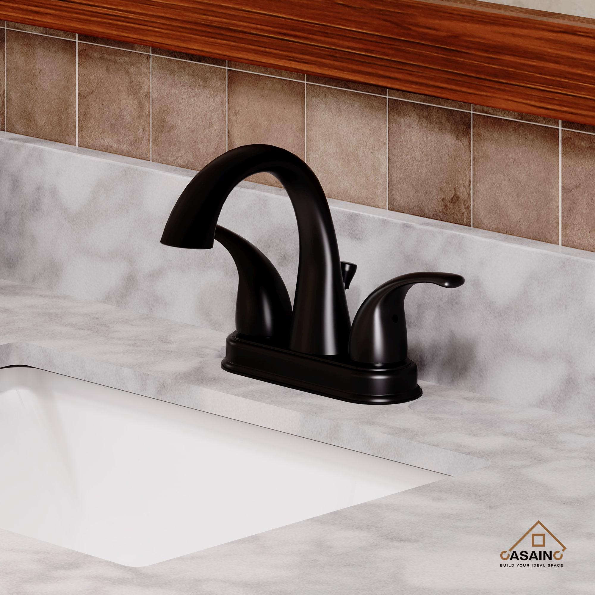 2 Handle Bathroom Faucet with Drain