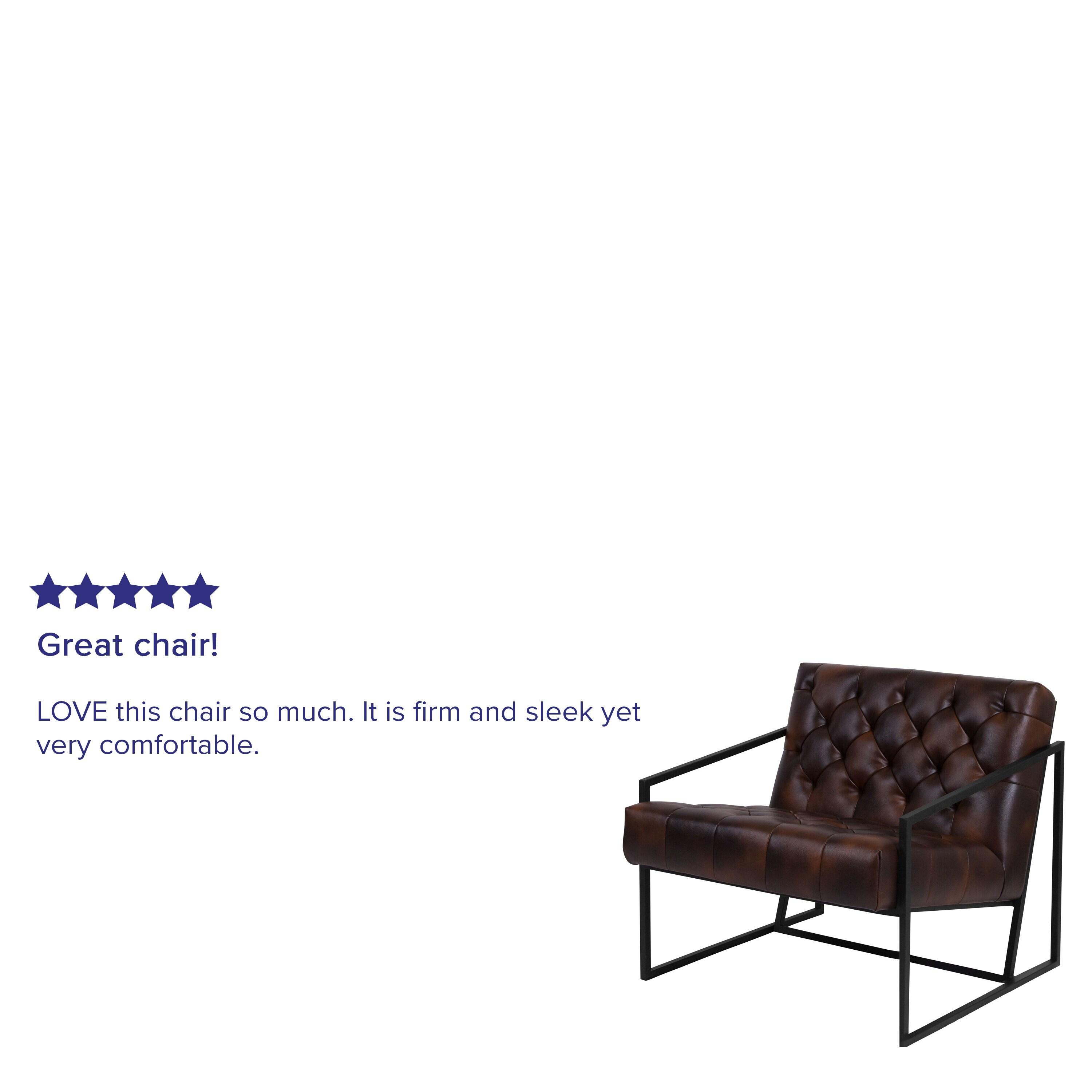 Flash Furniture Hercules Madison Bomber Jacket LeatherSoft Tufted Lounge Chair
