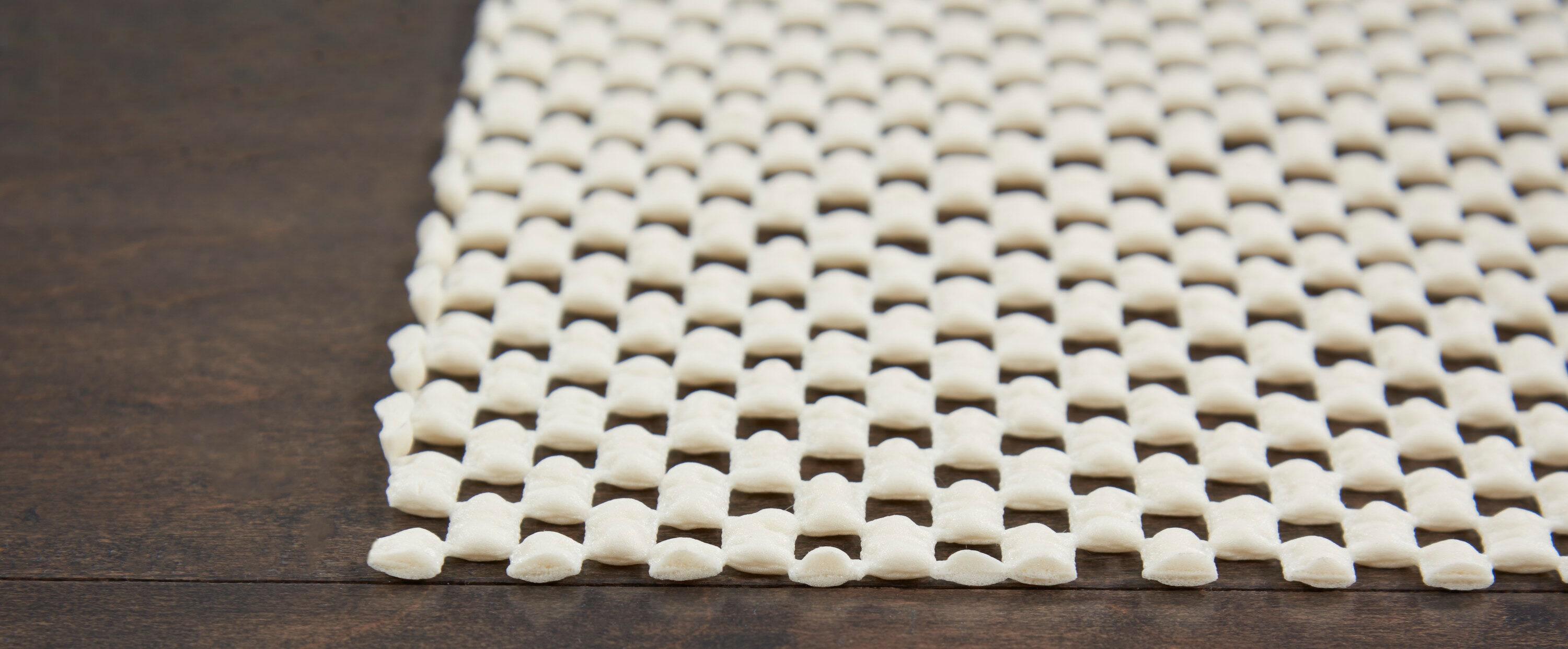 Grid-Loc Ivory 4'8" x 7'6" Non-Slip Rug Pag