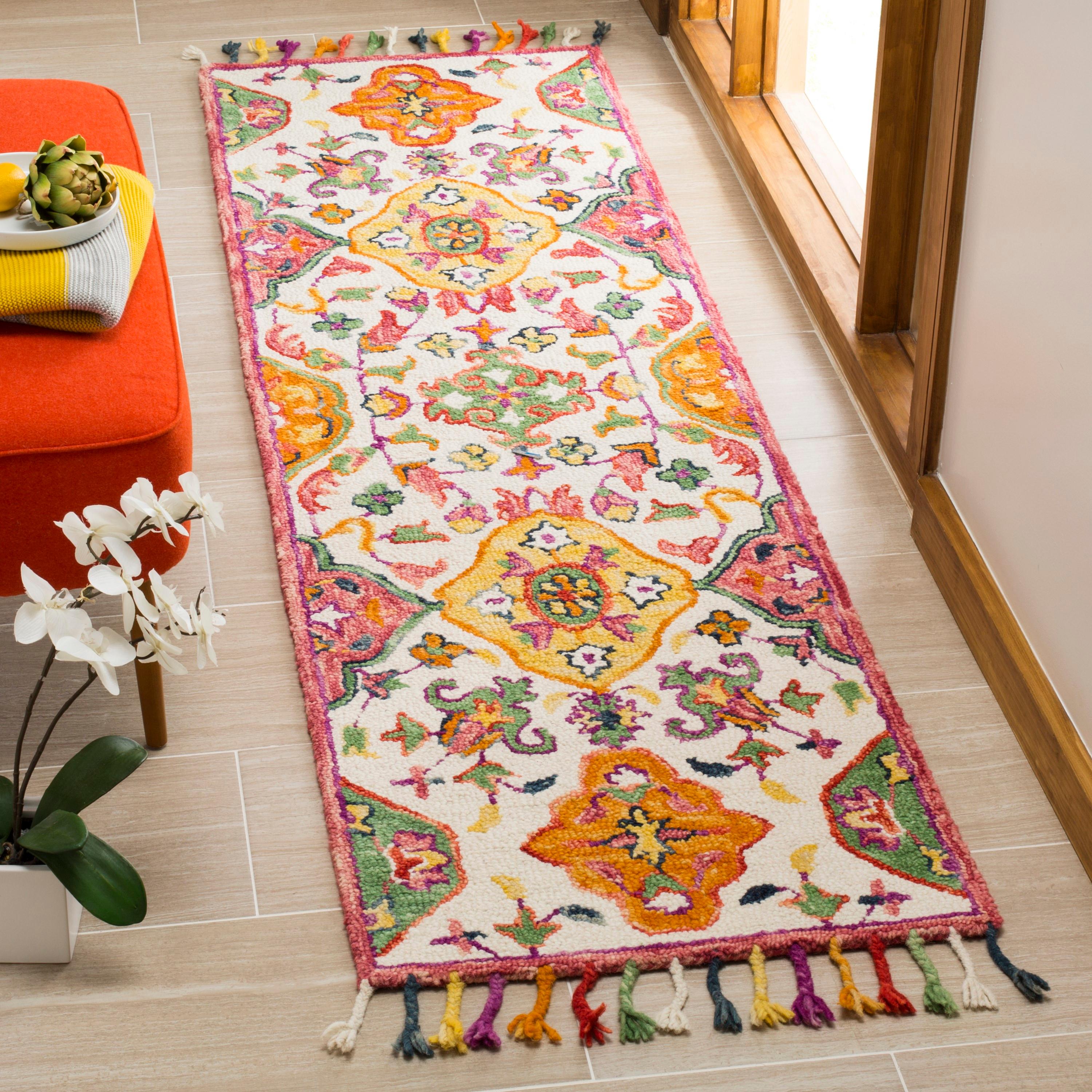 Blossom BLM456 Hand Tufted Runner Rug - Ivory/Multi - 2'3"x6' - Safavieh.