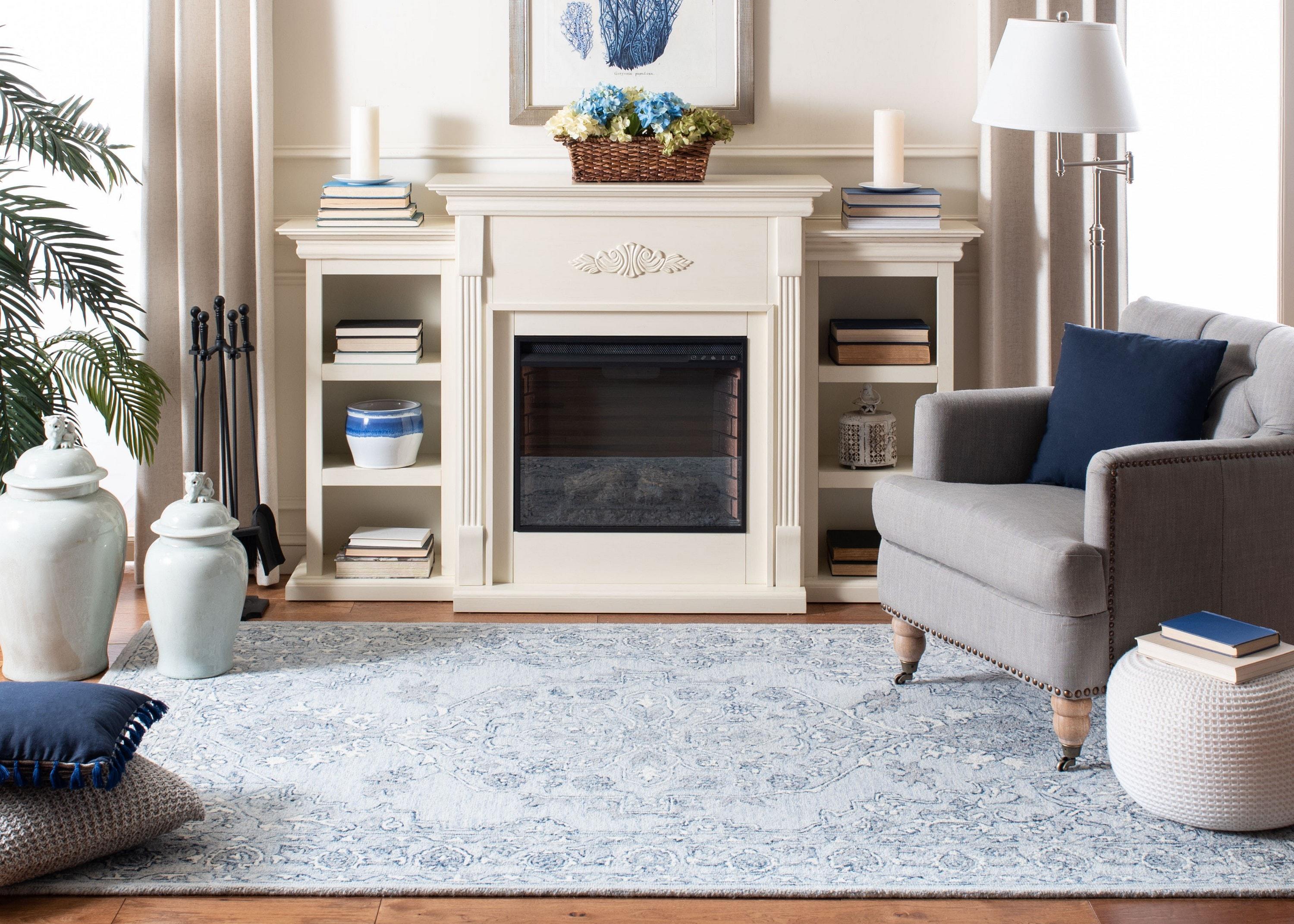 Micro-Loop MLP504 Hand Tufted Indoor Area Rug - Light Blue/Ivory - 8'x10' - Safavieh