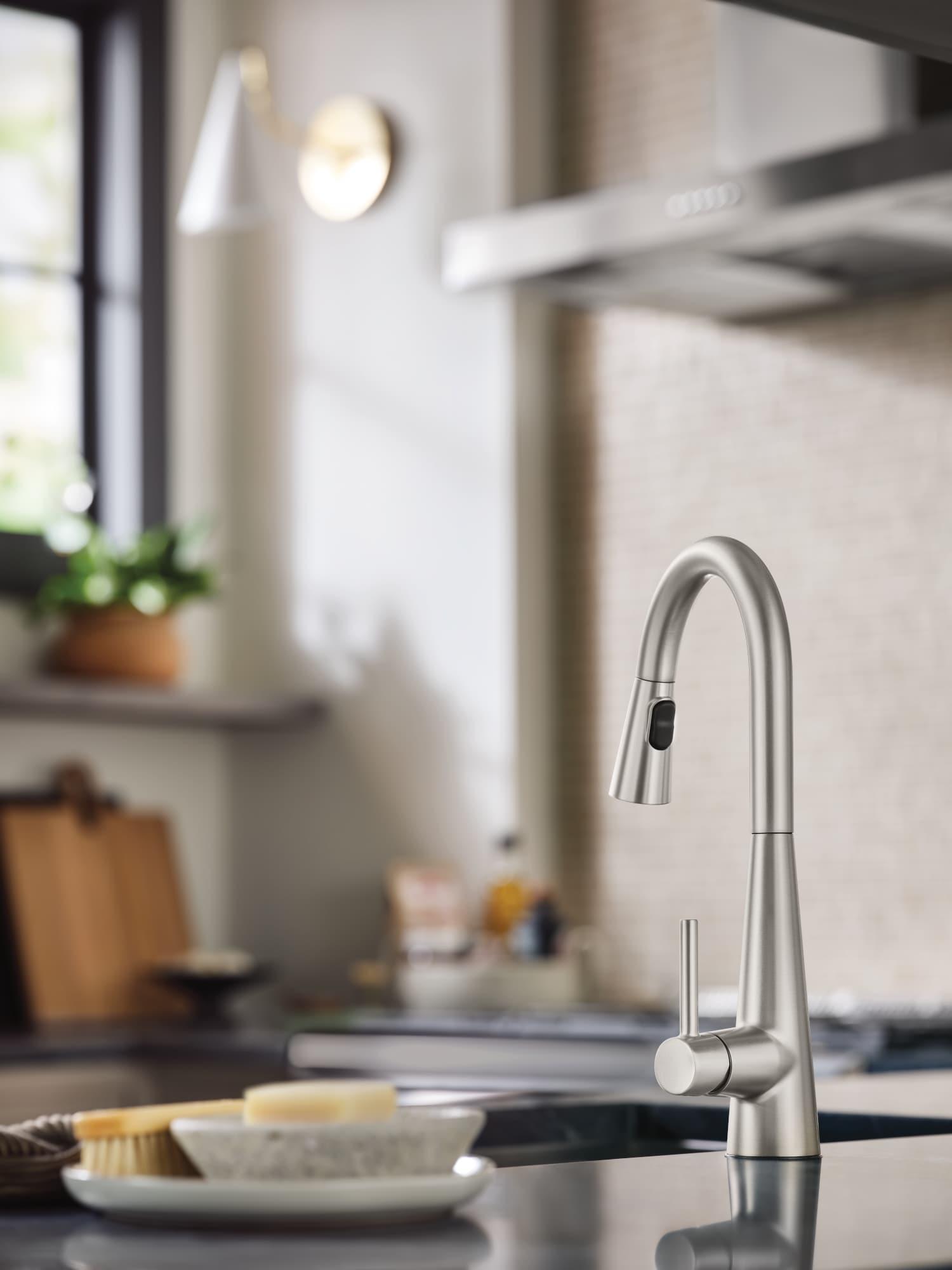 Moen Sleek MotionSense Wave Single Handle Pulldown Kitchen Faucet with Power Clean Technology