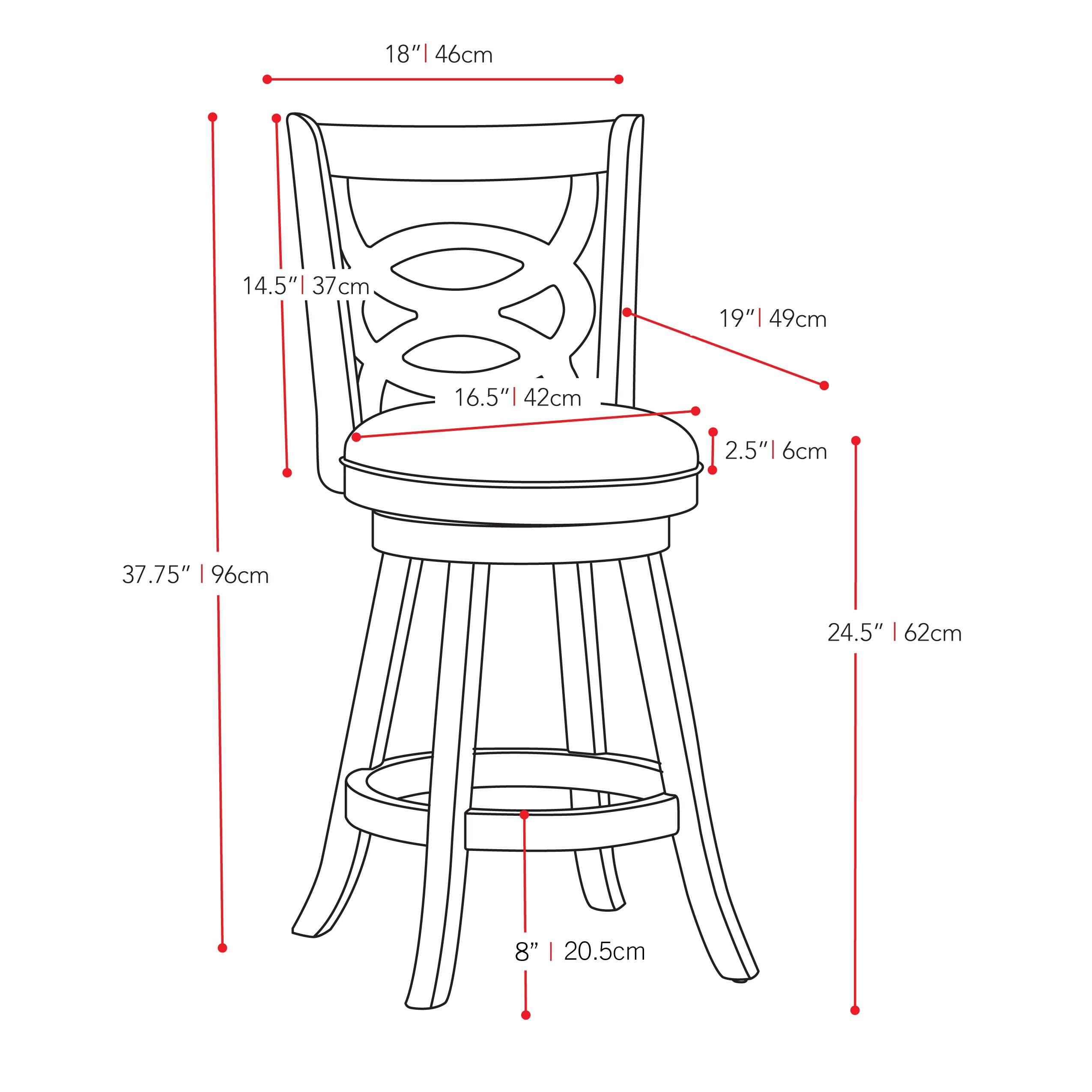 Set of 2 Woodgrove Counter Height Barstools Dark Cappuccino White - CorLiving