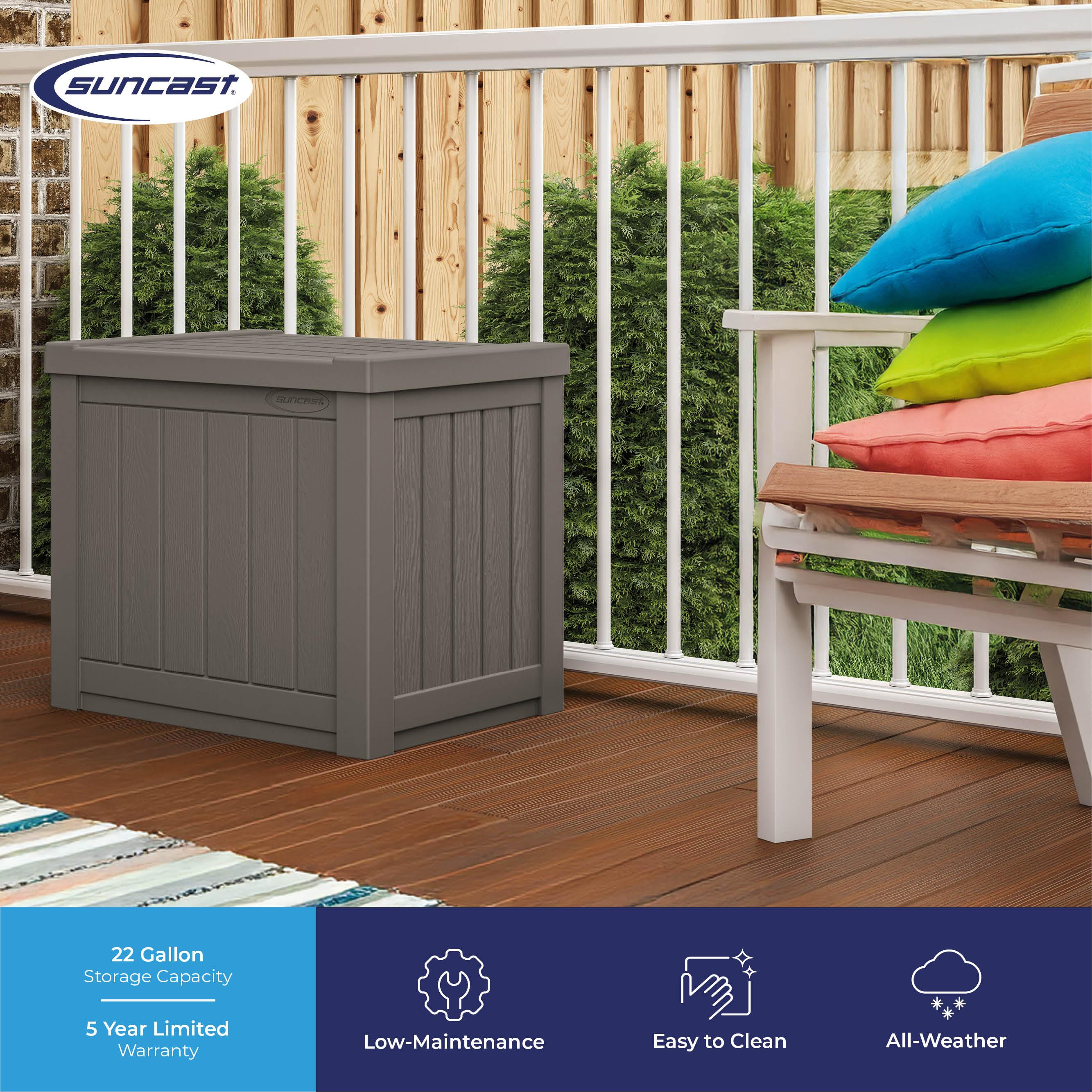 Suncast Suncast 22 Gallon Water Resistant Deck Box with Storage Seat