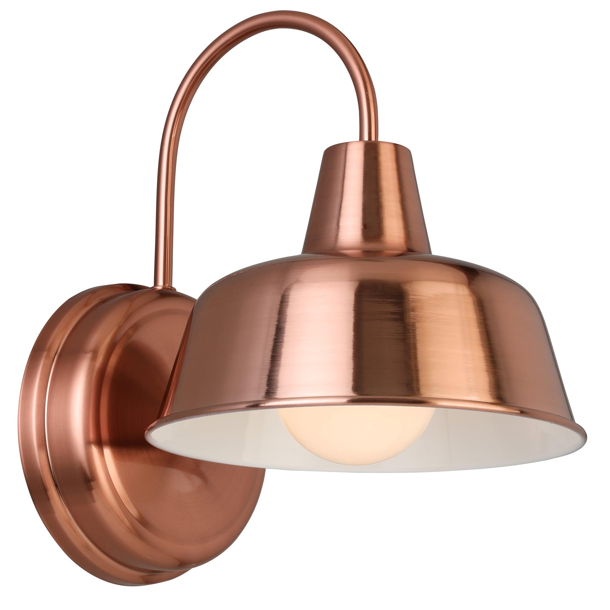 Mason Barn Light Indoor/Outdoor Wall Mount Modern Industrial Farmhouse Design House Wall Light, for Patio, Garage, Bathroom, Office, Kitchen, 8-Inch, Painted Copper Finish, 588434