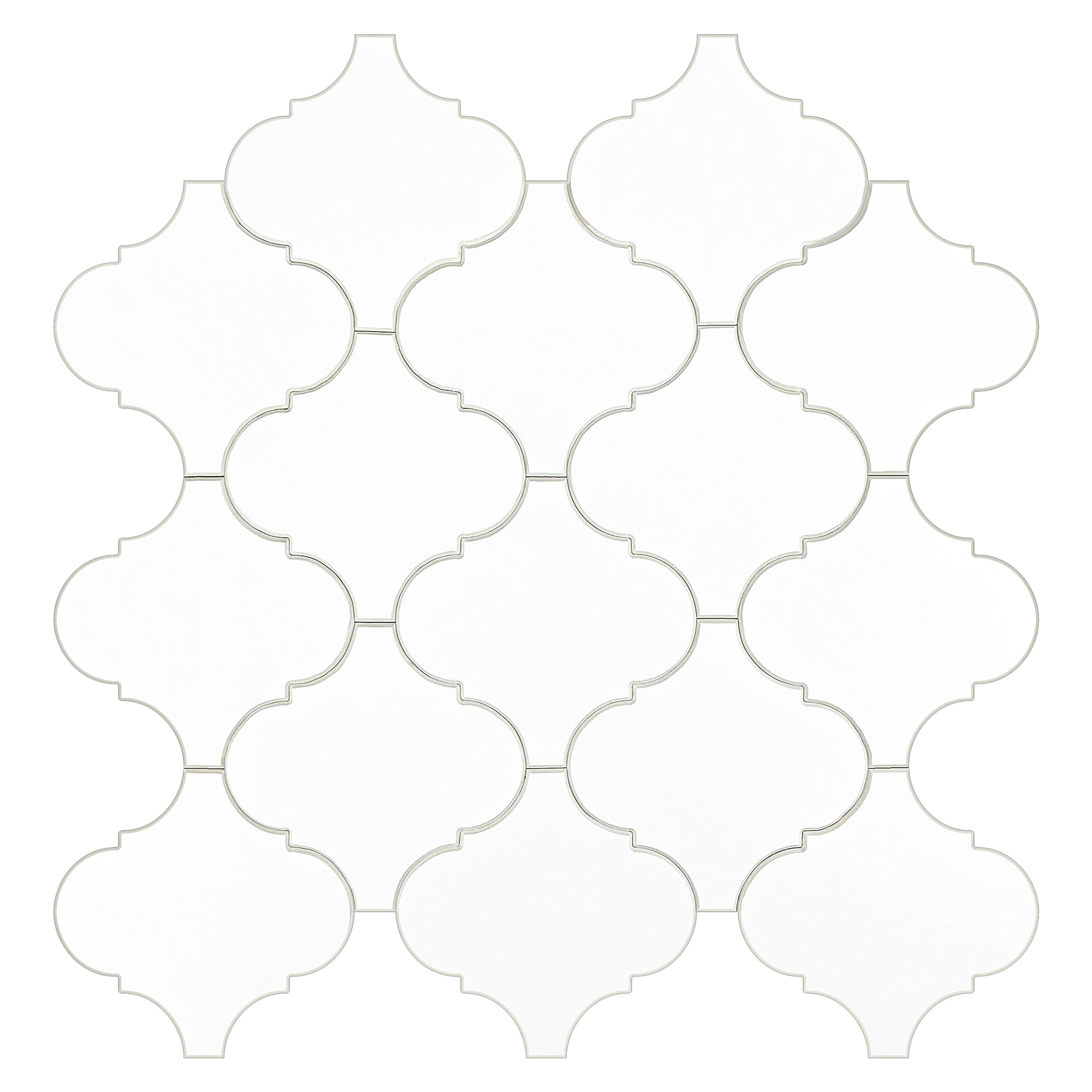 Zurich White 5'' x 5'' Marble Peel and Stick Wall Tile