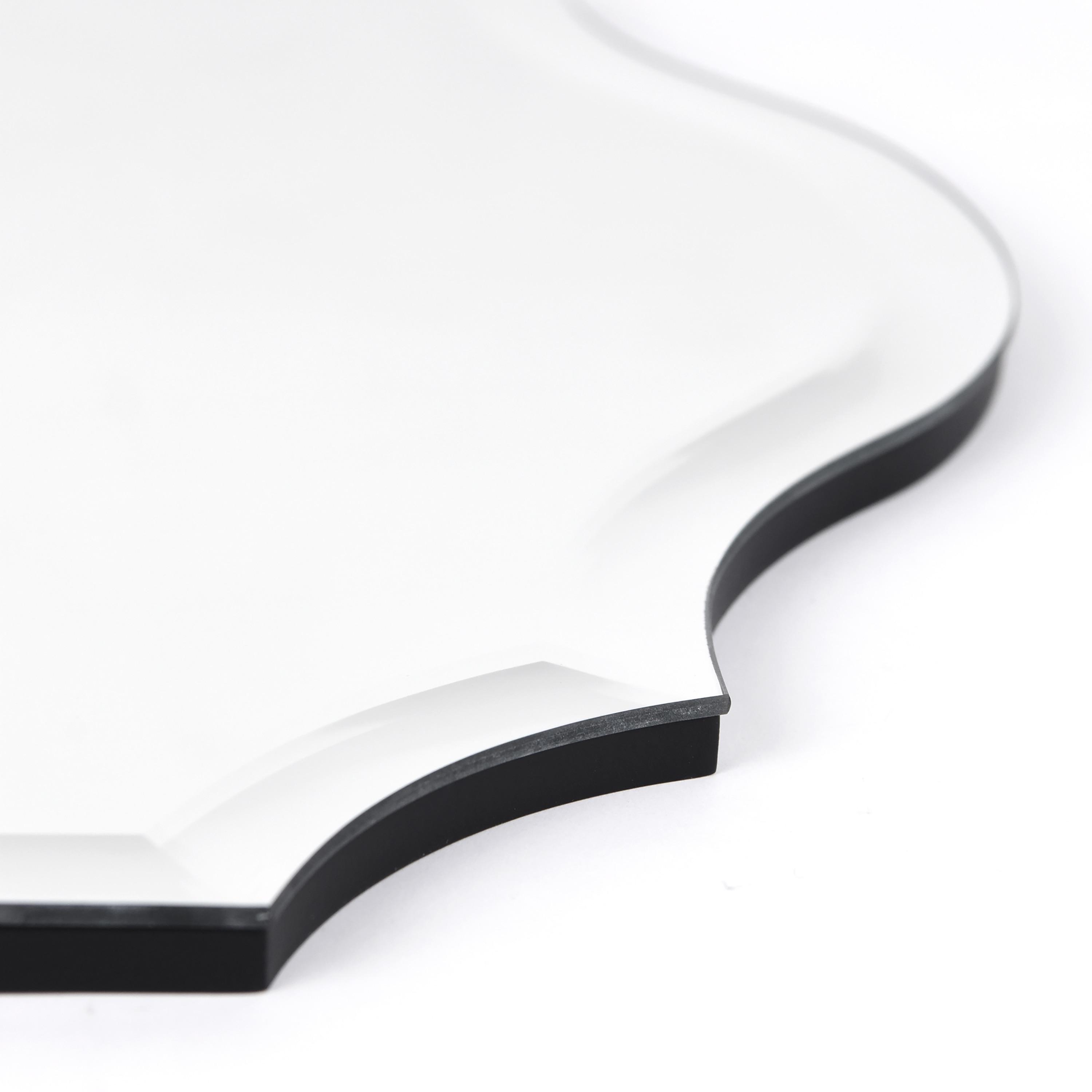 Empire Art Direct Frameless Beveled Oblong Elegant Scalloped Wall Mirror 30 in. x 40 in. x 0.39 in.