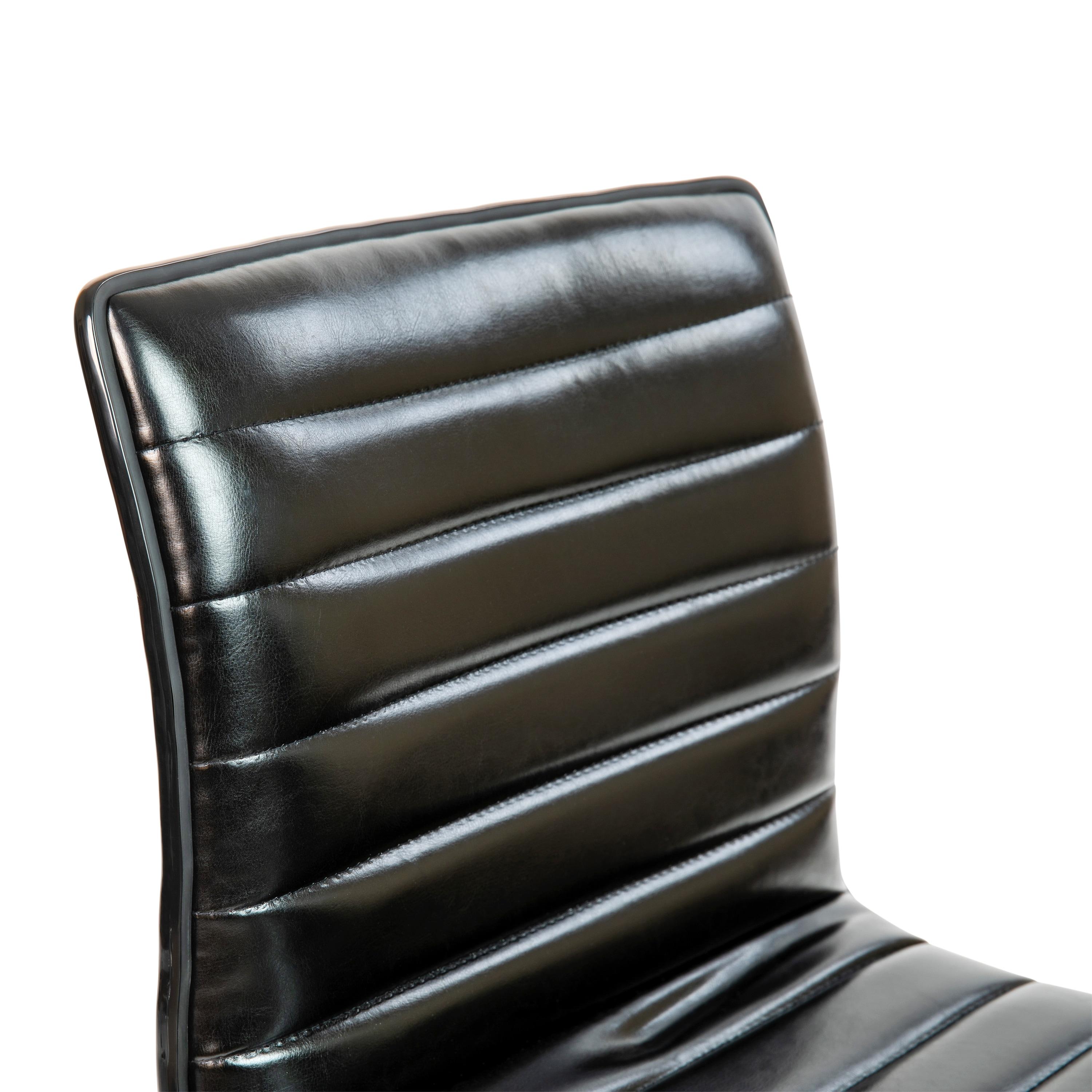 Flash Furniture Merchiston Low-Back Modern Ribbed Upholstered Vinyl Swivel Desk Chair by Flash Furniture
