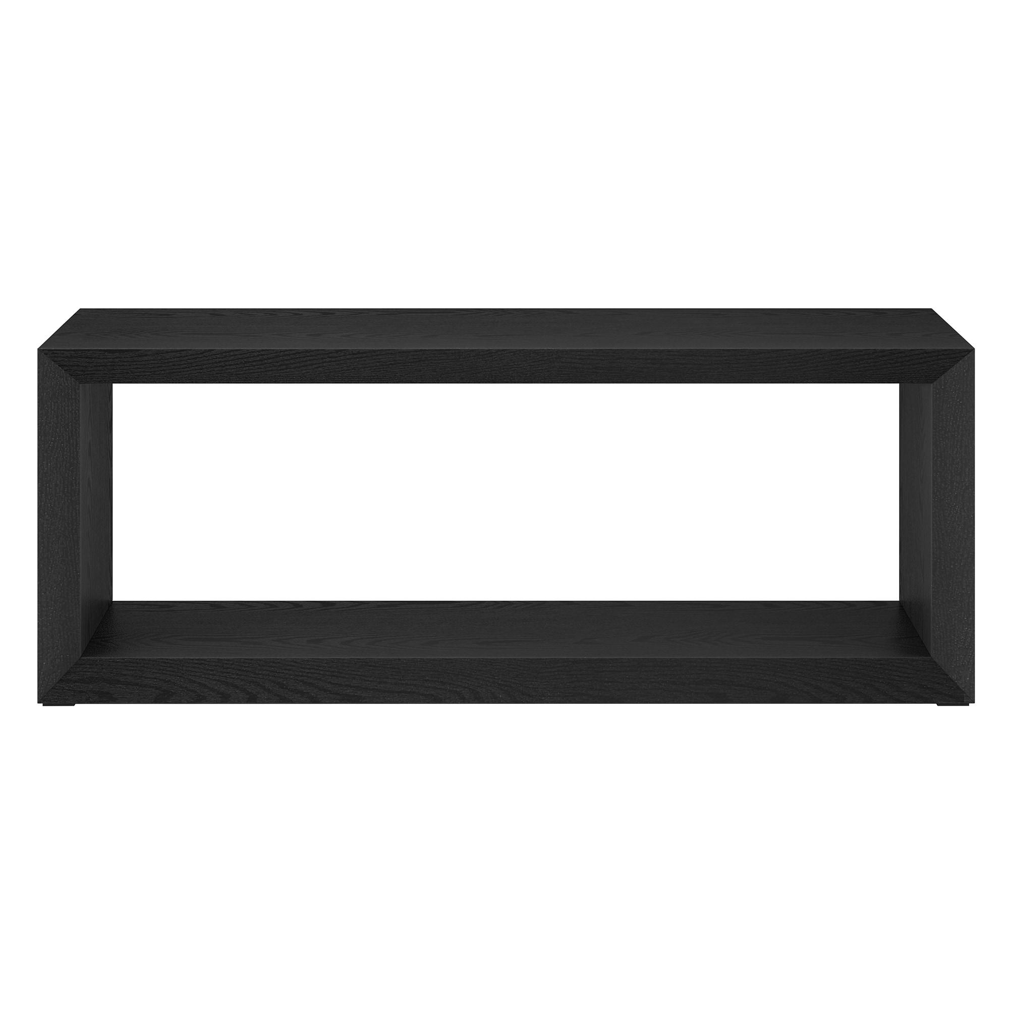 Evelyn&Zoe Osmond Easy Assembly Medium Density Fiberboard Coffee Table, Black Grain