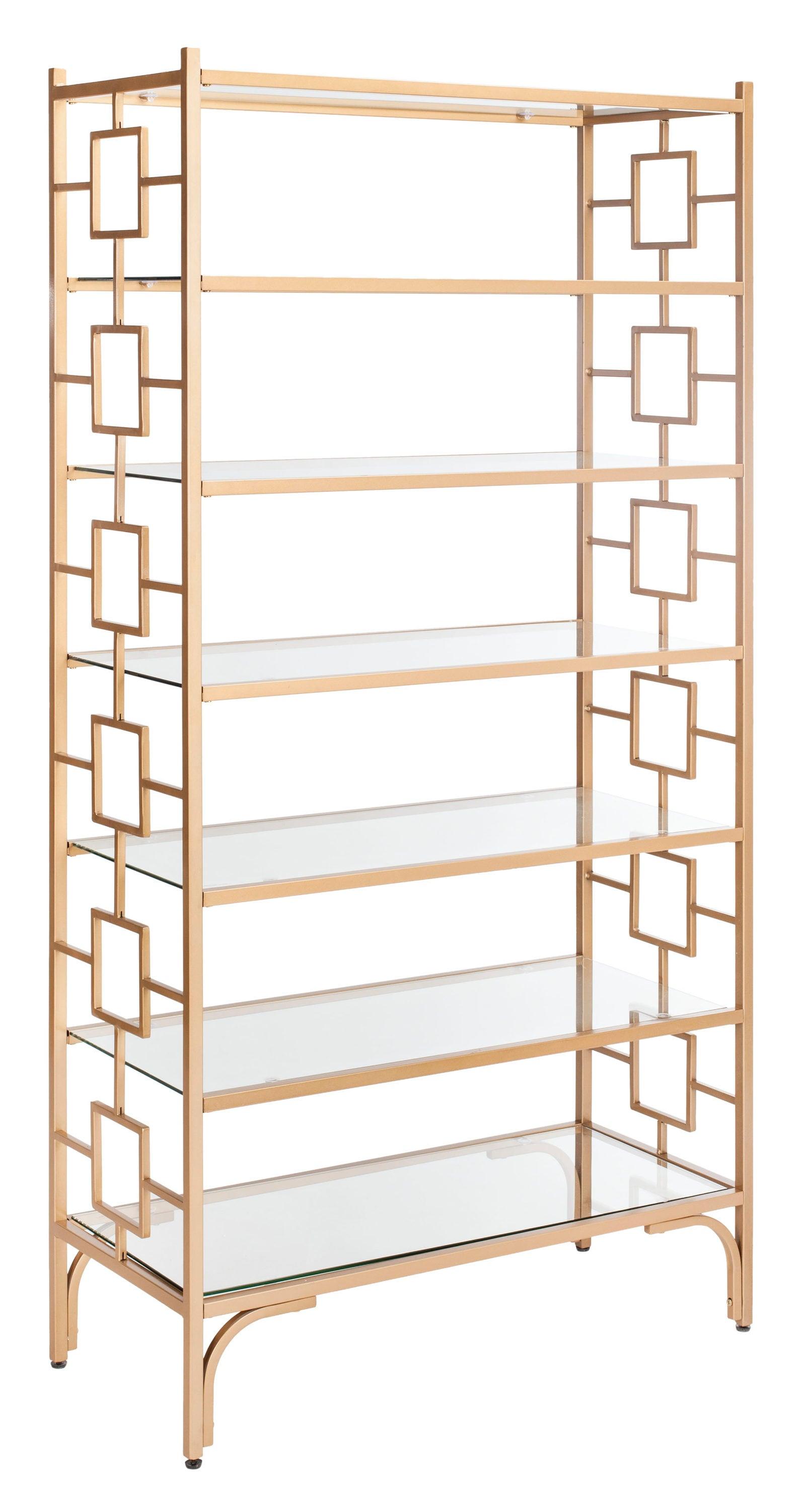 Brooklyn 7-Tier Etagere - Gold/Tempered Glass - Safavieh