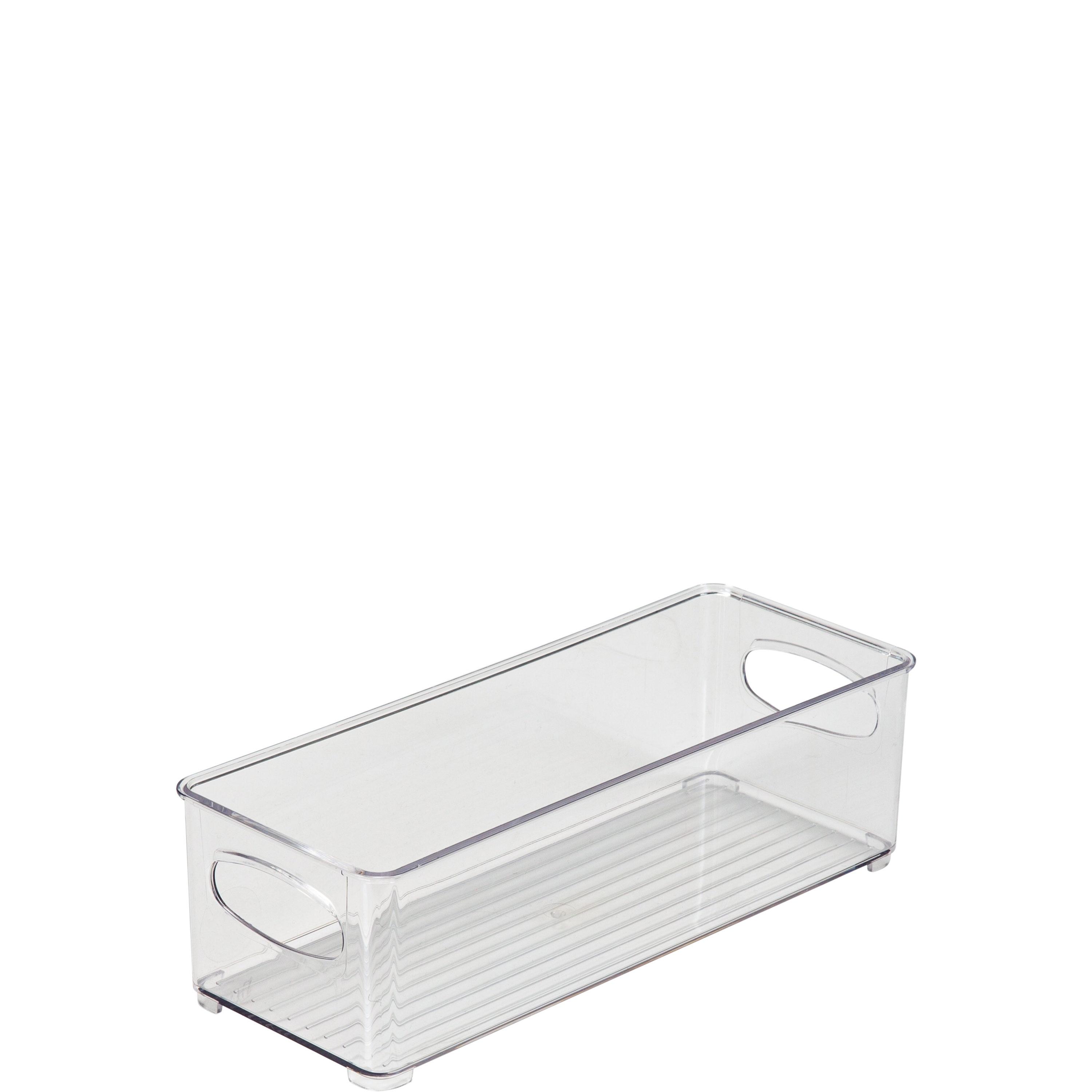 Simplify Small Narrow 10" x 4" Vertical Stripe Cabinet Organizer, Clear