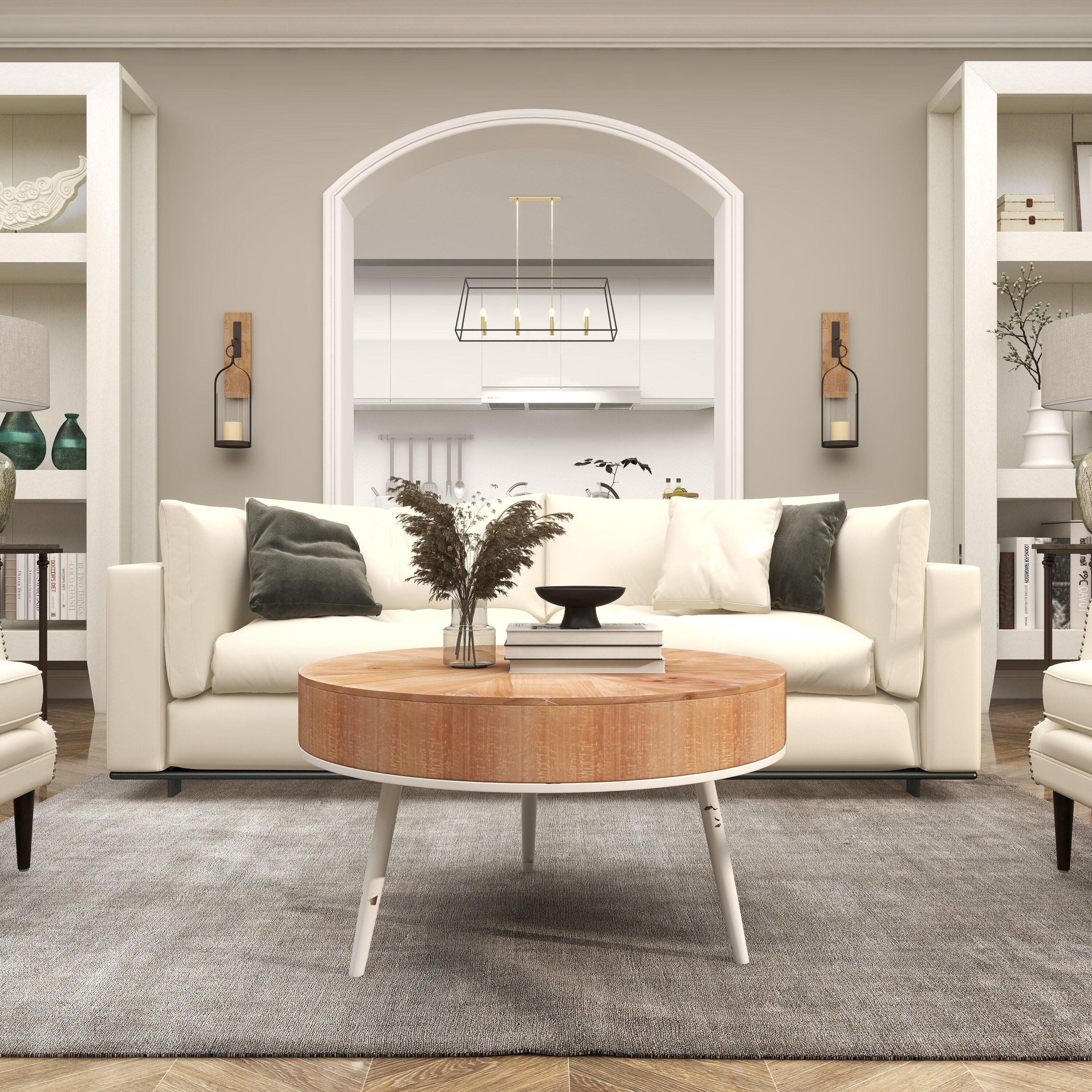 Modern Wood and Iron Coffee Table Natural Brown - Olivia & May