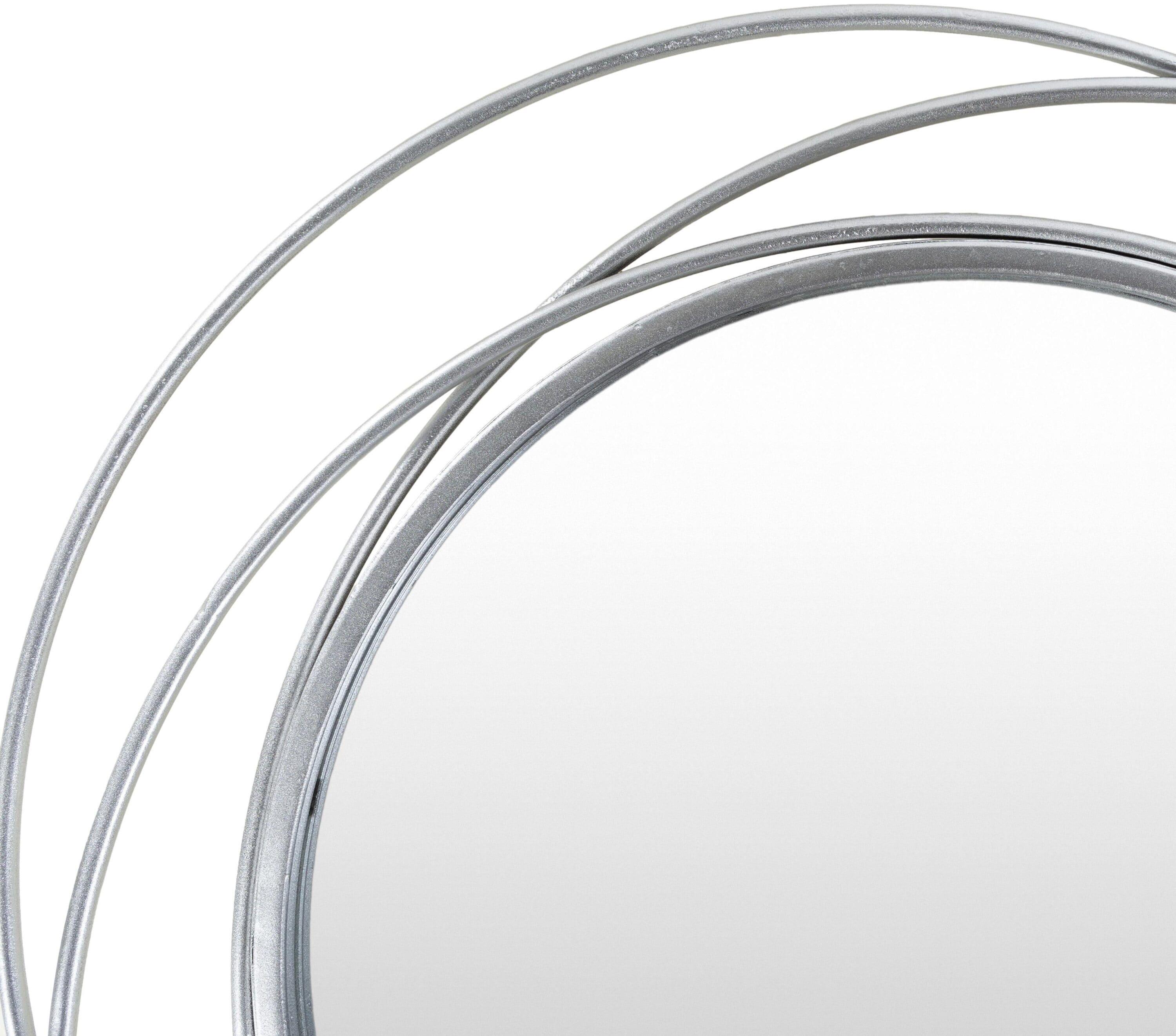 Sleek Rectangular Wood & Silver Dixie Accent Mirror