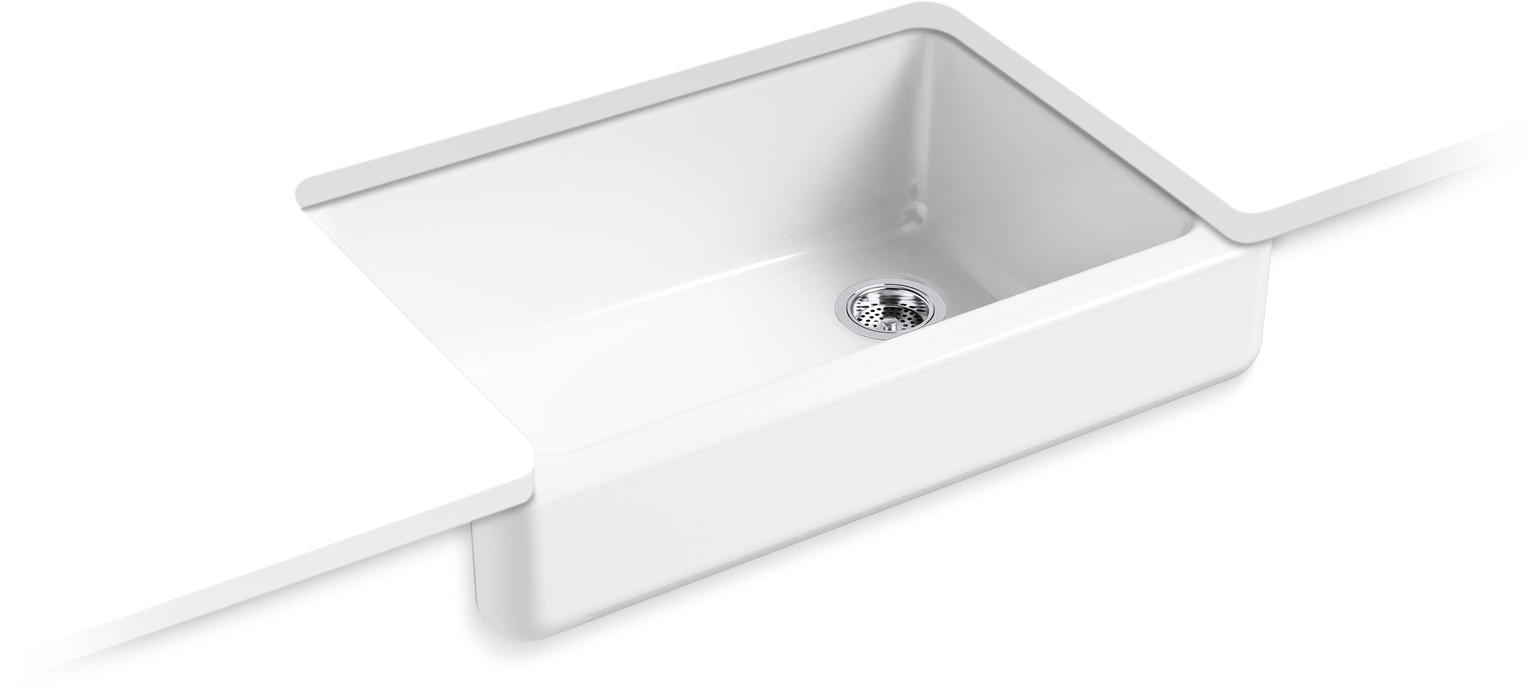 Whitehaven® Self-Trimming 32-1/2" L x 21-9/16" W x 9-5/8" Under-Mount Single-Bowl Sink with Short Apron