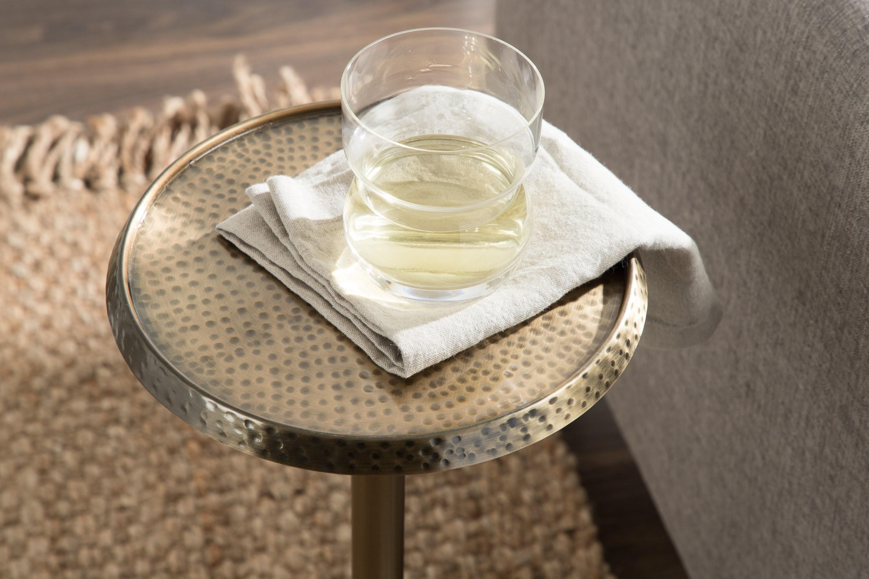 Kate and Laurel Sanzo Round Metal Drink Table, 9x9x23, Gold